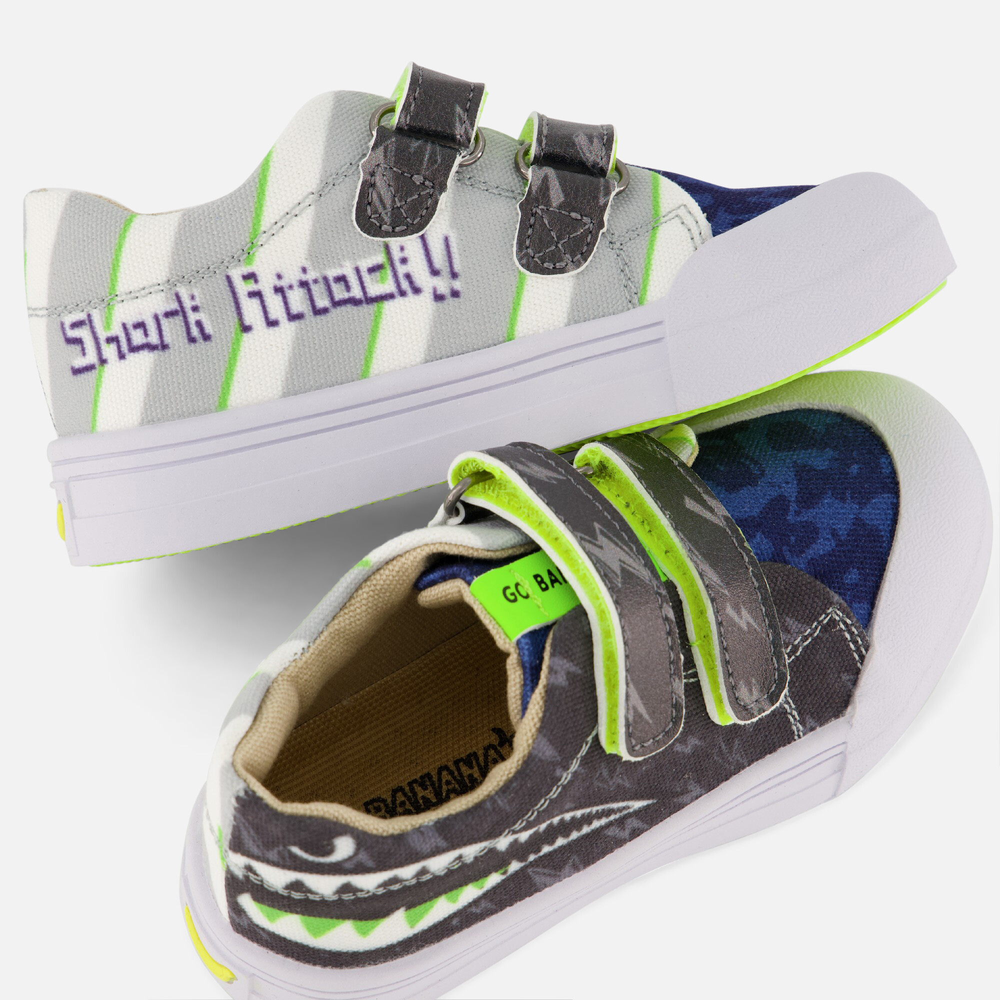 Go Bananas Shark Sneakers blauw Canvas afbeelding 4