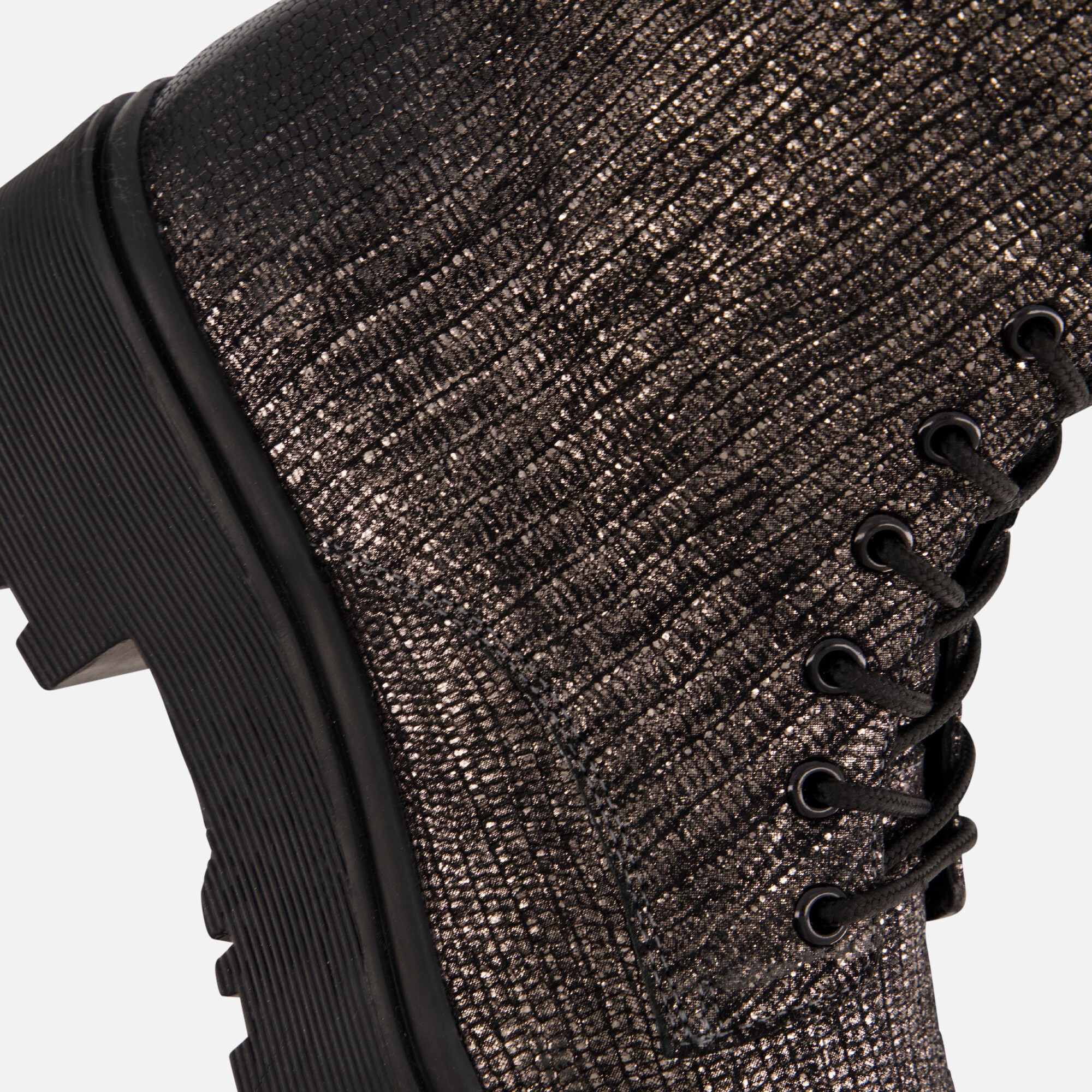 Lazamani Metallic Veterboots grijs Leer afbeelding 4