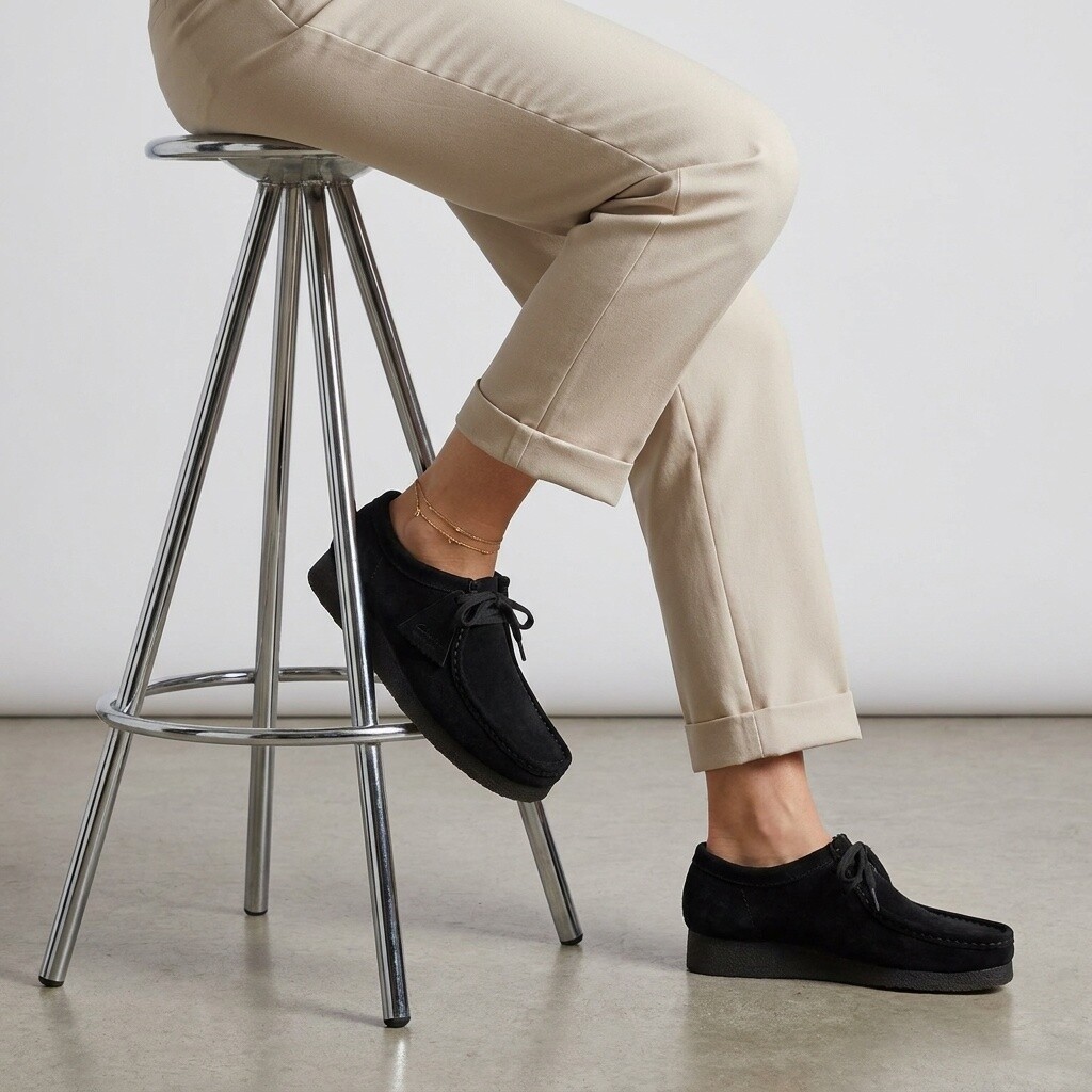 Clarks Wallabee Evo Veterschoenen zwart Suede