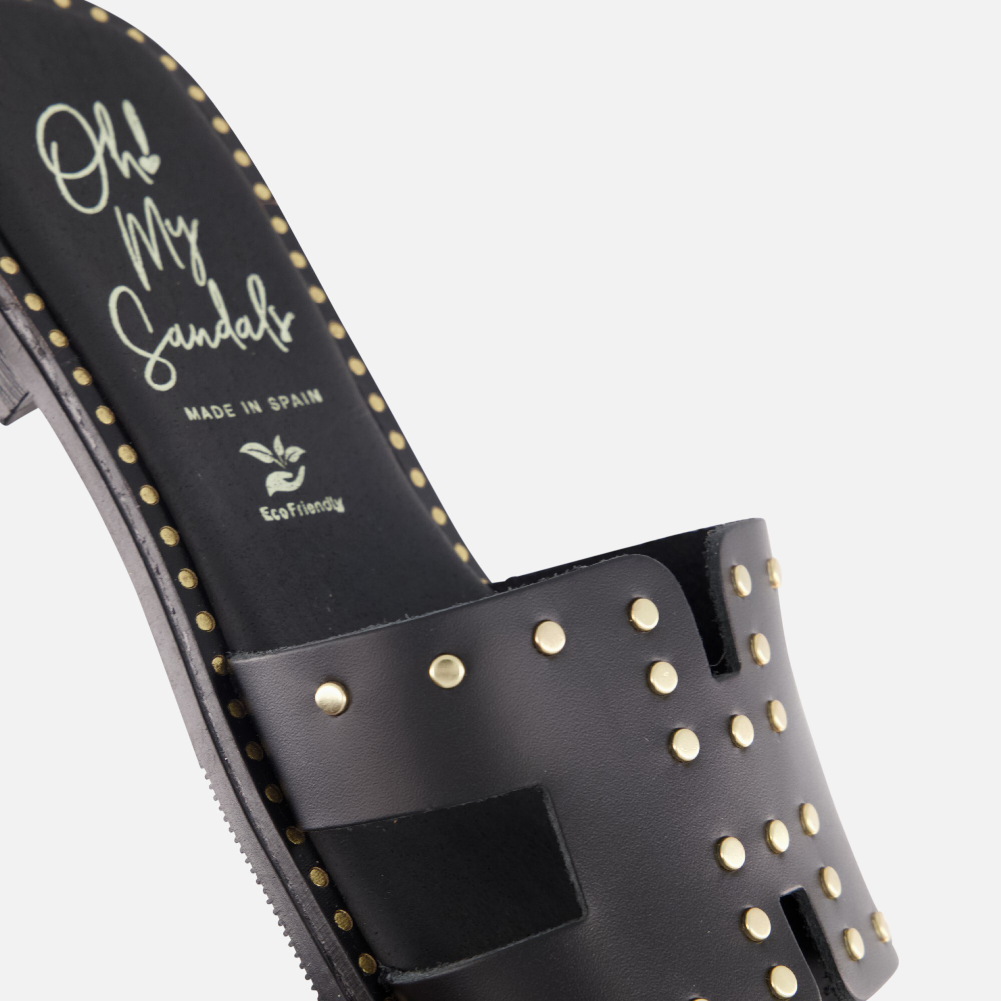 Oh My Sandals Slippers zwart Leer afbeelding 4