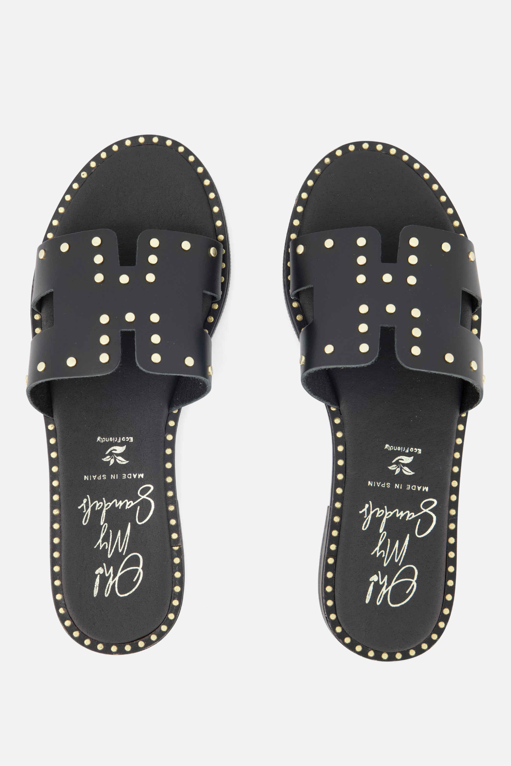 Oh My Sandals Slippers zwart Leer afbeelding 2