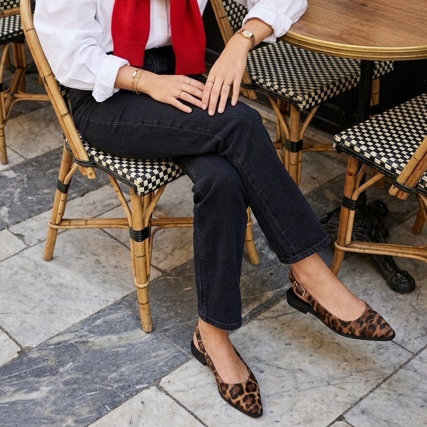 Tamaris Tamaris Slingbacks bruin Panterprint Leer
