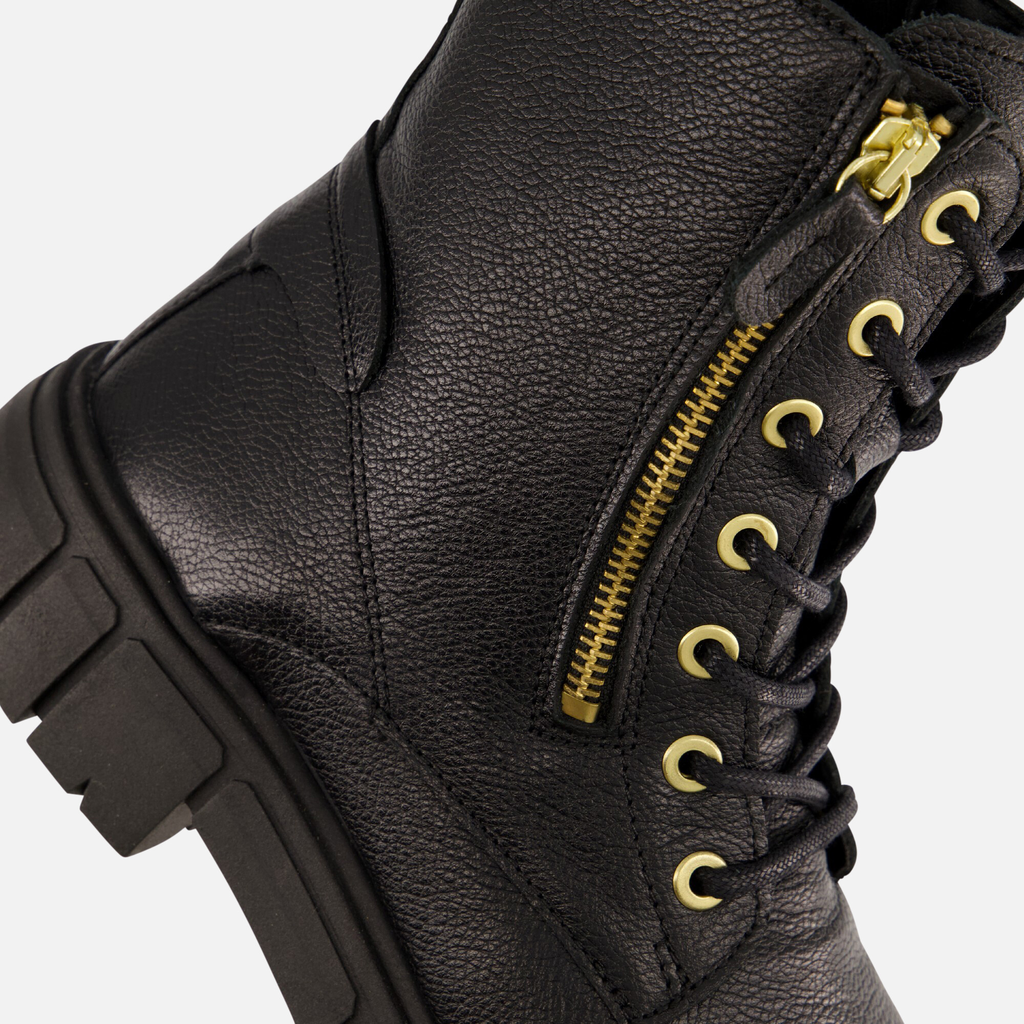 Feyn Paige29 Veterboots zwart Leer afbeelding 4