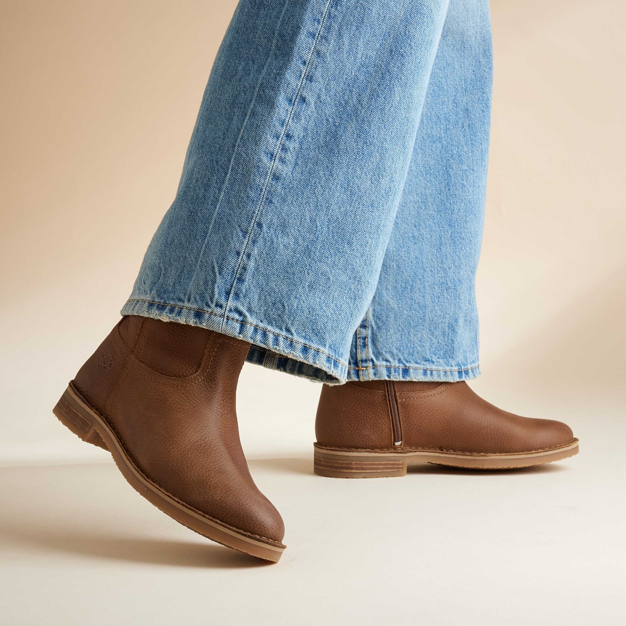 Aqa Enkellaarsjes taupe Nubuck