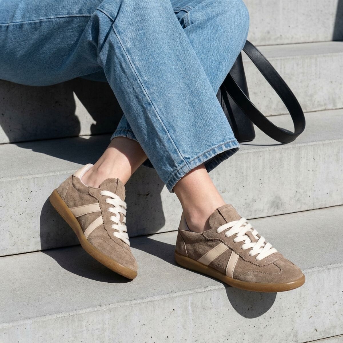 Linea Zeta Linea Zeta Sneakers camel Suede – Bruin
