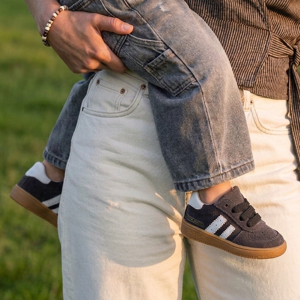 Shoesme Shoesme Sneakers Donker grijs Suède
