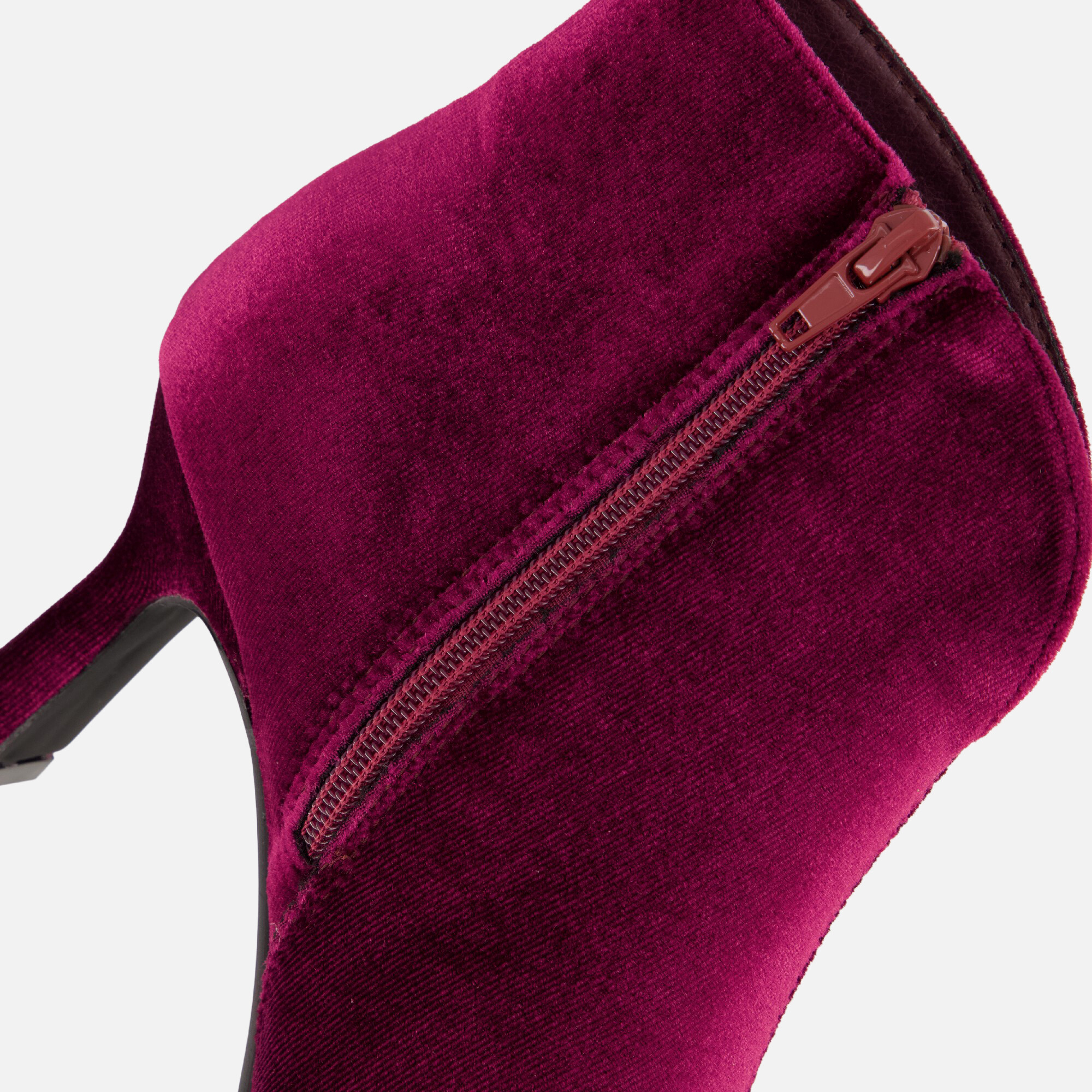 POSH by Poelman Enkellaarsjes bordeaux Textiel afbeelding 4