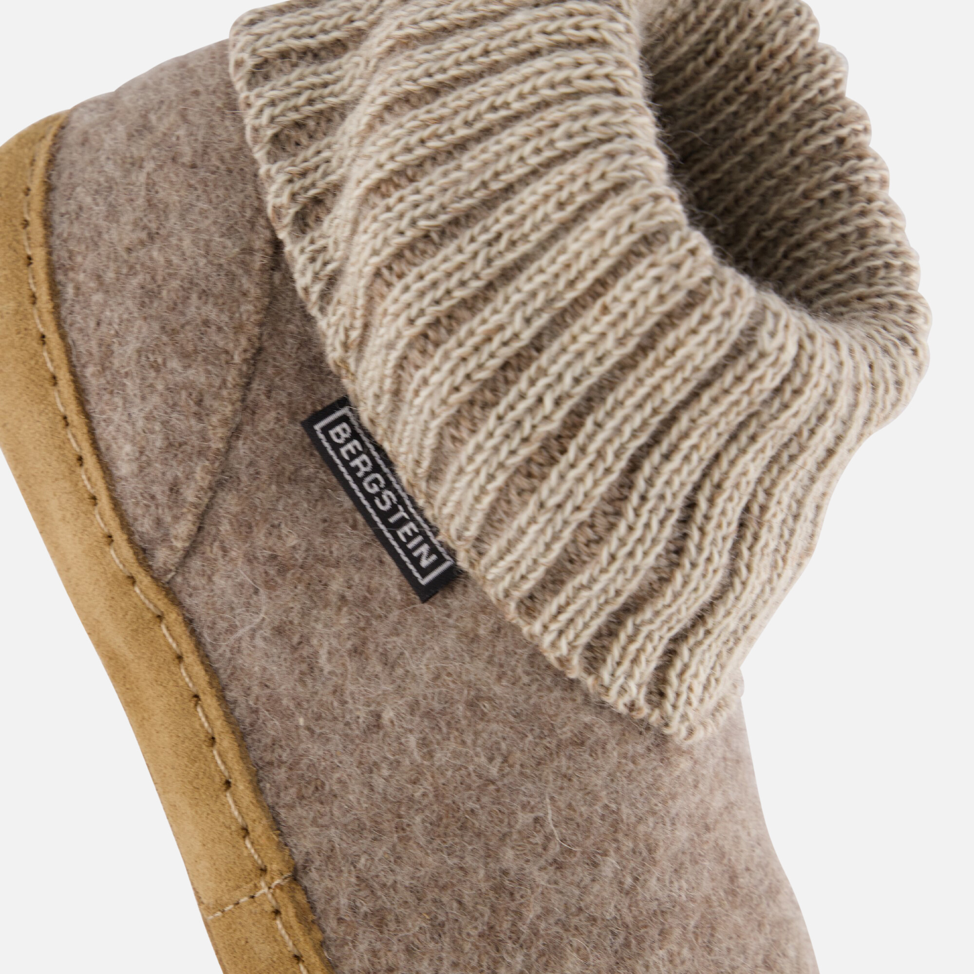 Bergstein Cozy Lux Pantoffels beige Wol afbeelding 4