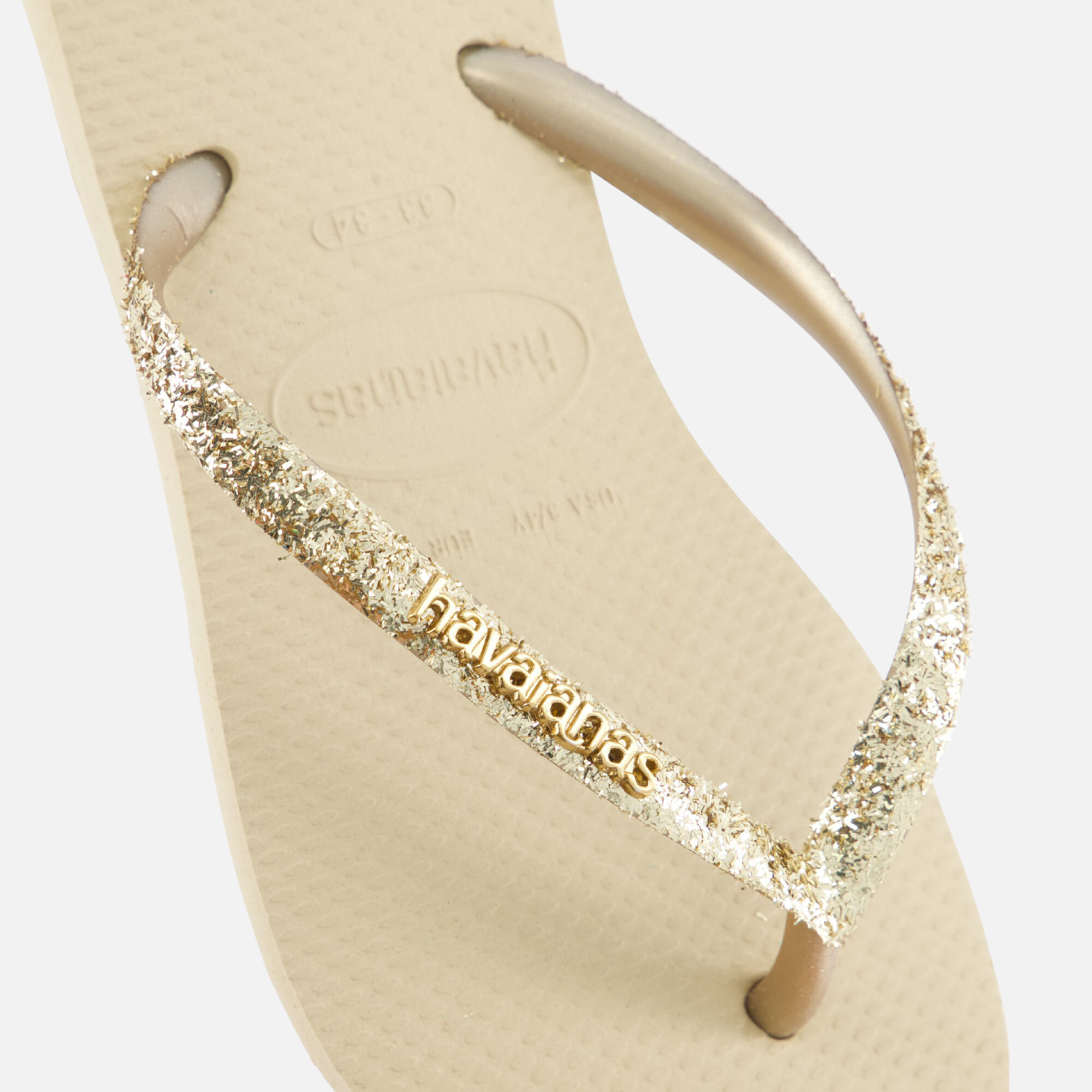 Havaianas Slim Glitter Slippers beige Rubber afbeelding 3