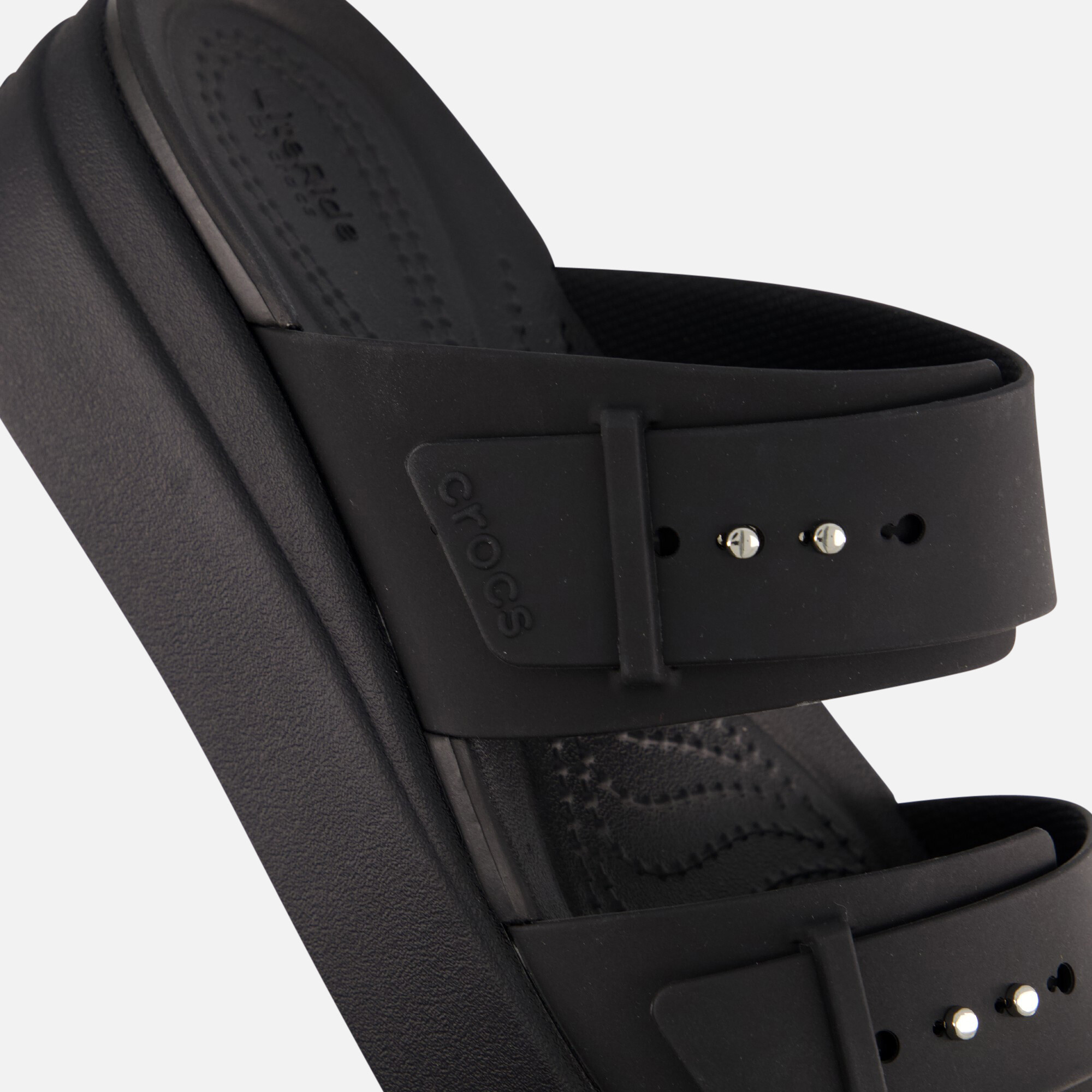 Crocs Brooklyn Buckle Wedge Slippers zwart afbeelding 3