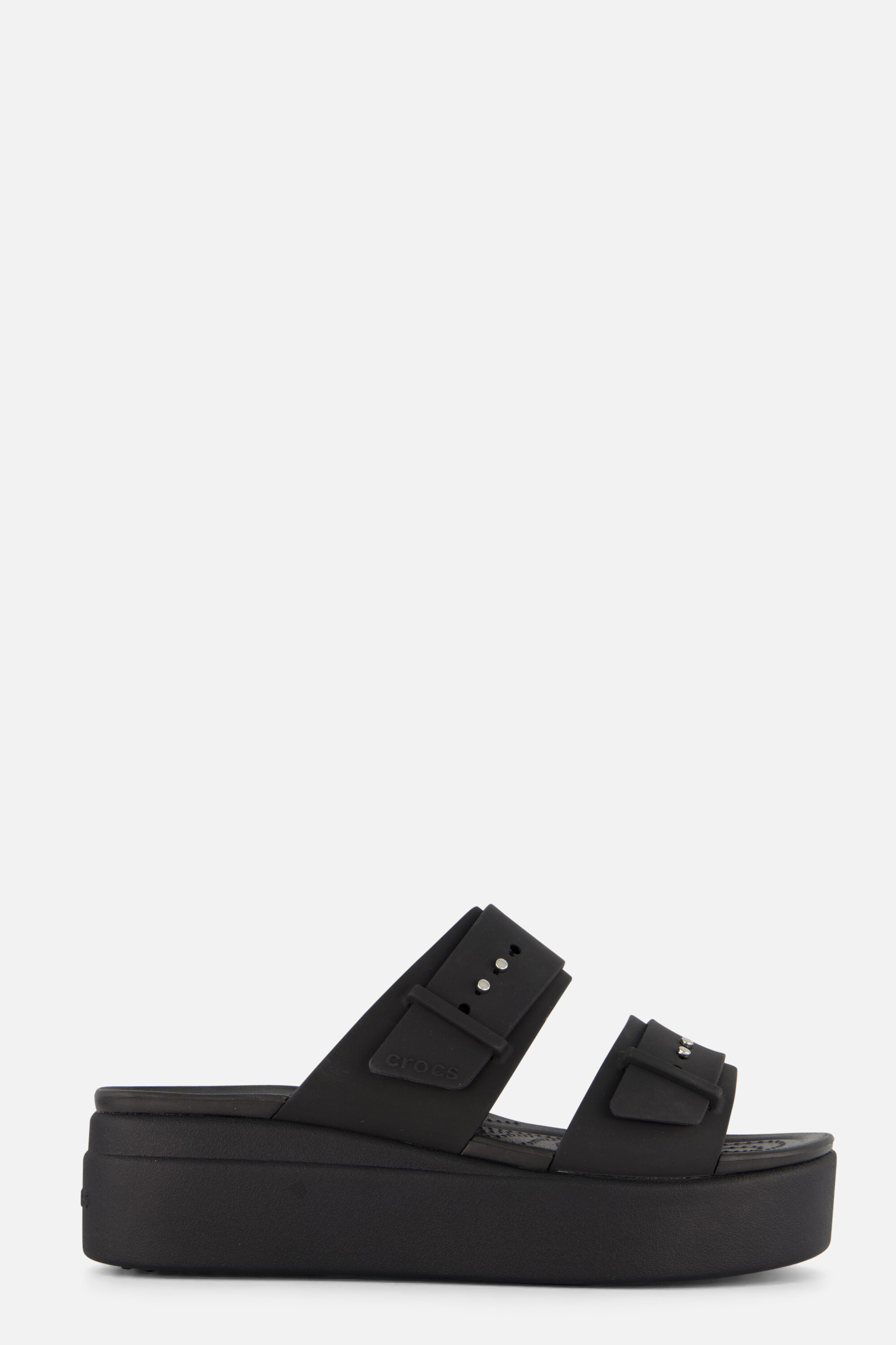 Crocs Brooklyn Buckle Wedge Slippers zwart afbeelding 4