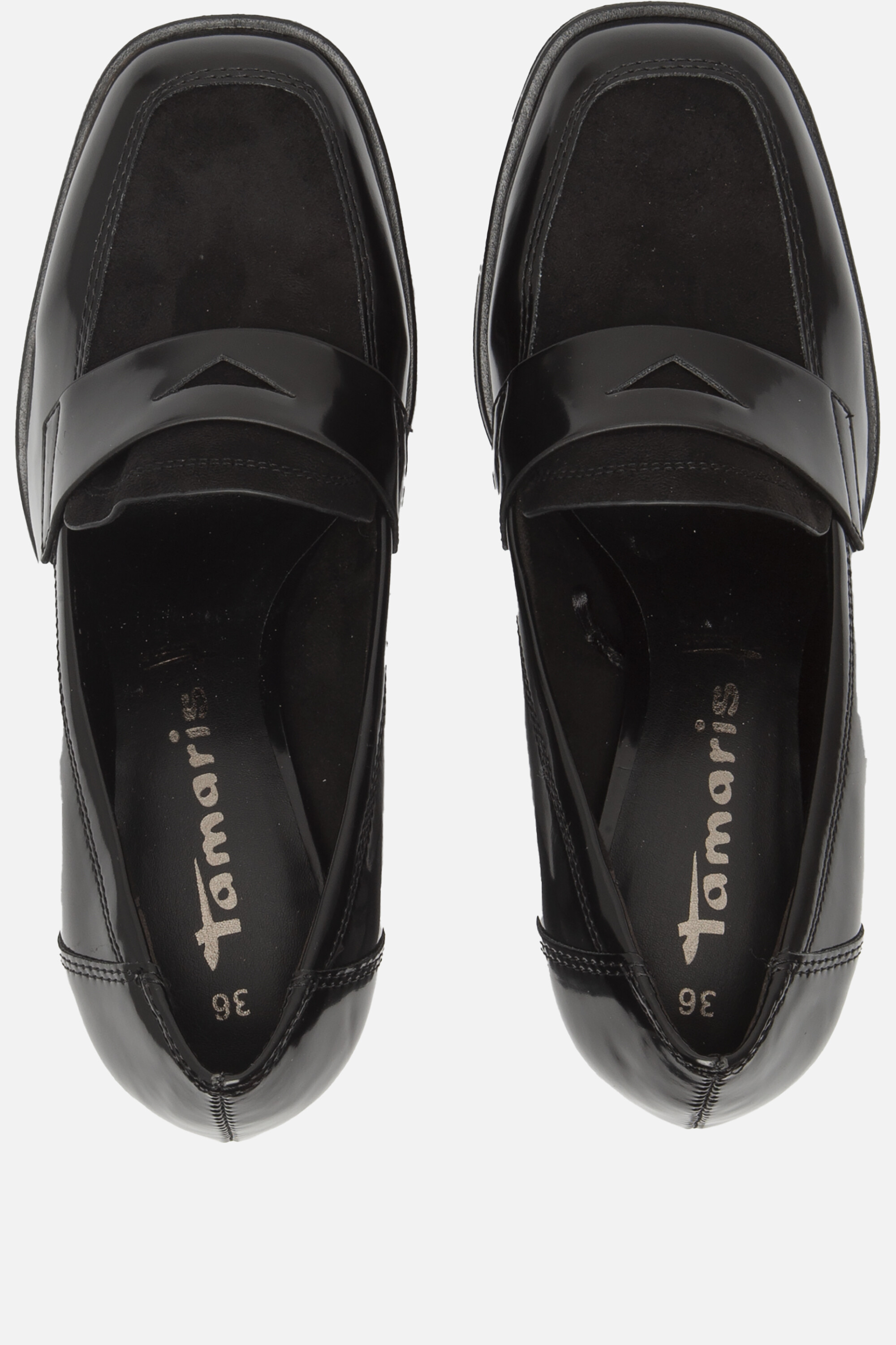 Tamaris Trotteur Pumps zwart Textiel afbeelding 2
