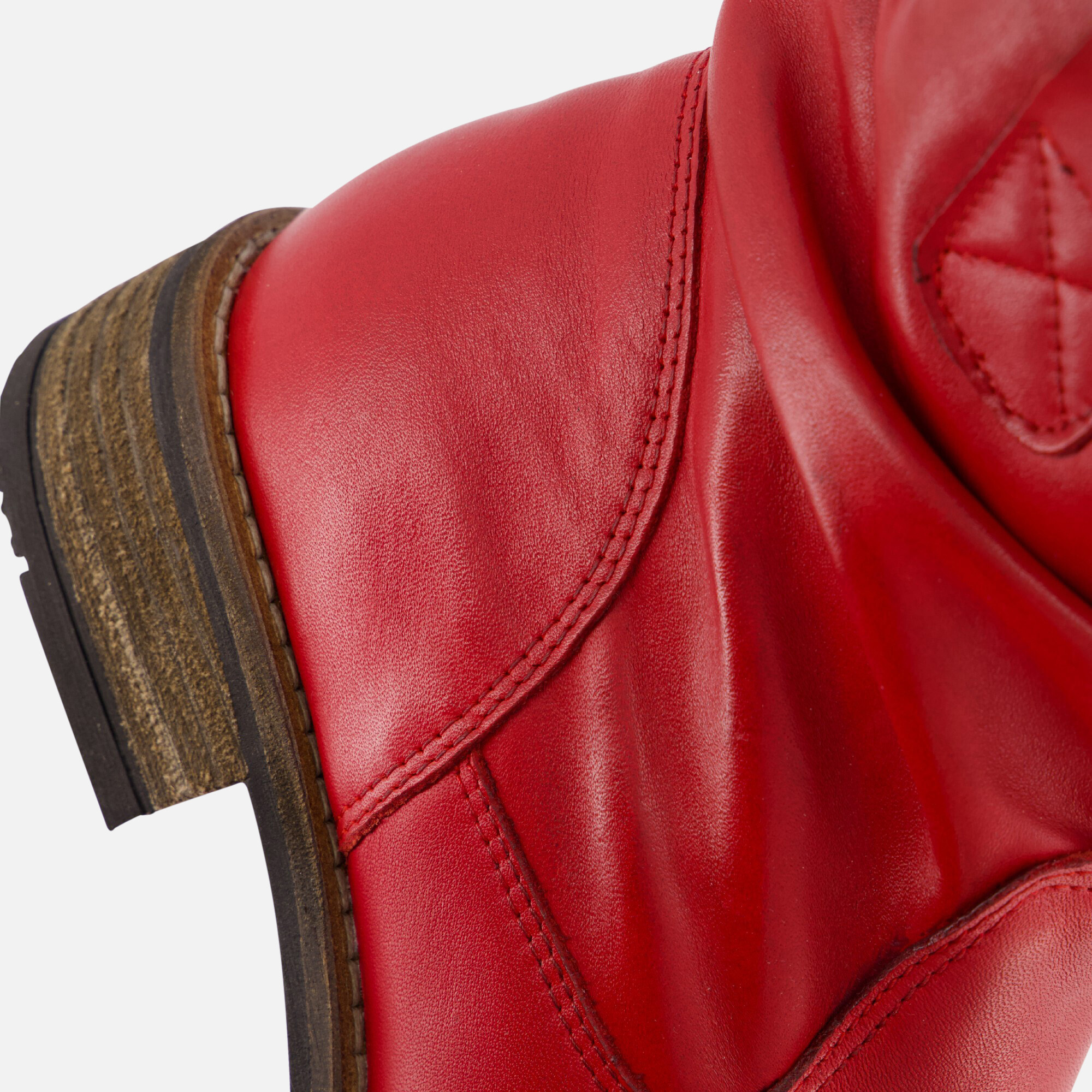 Cellini Plooi Enkellaarsjes rood Leer afbeelding 4
