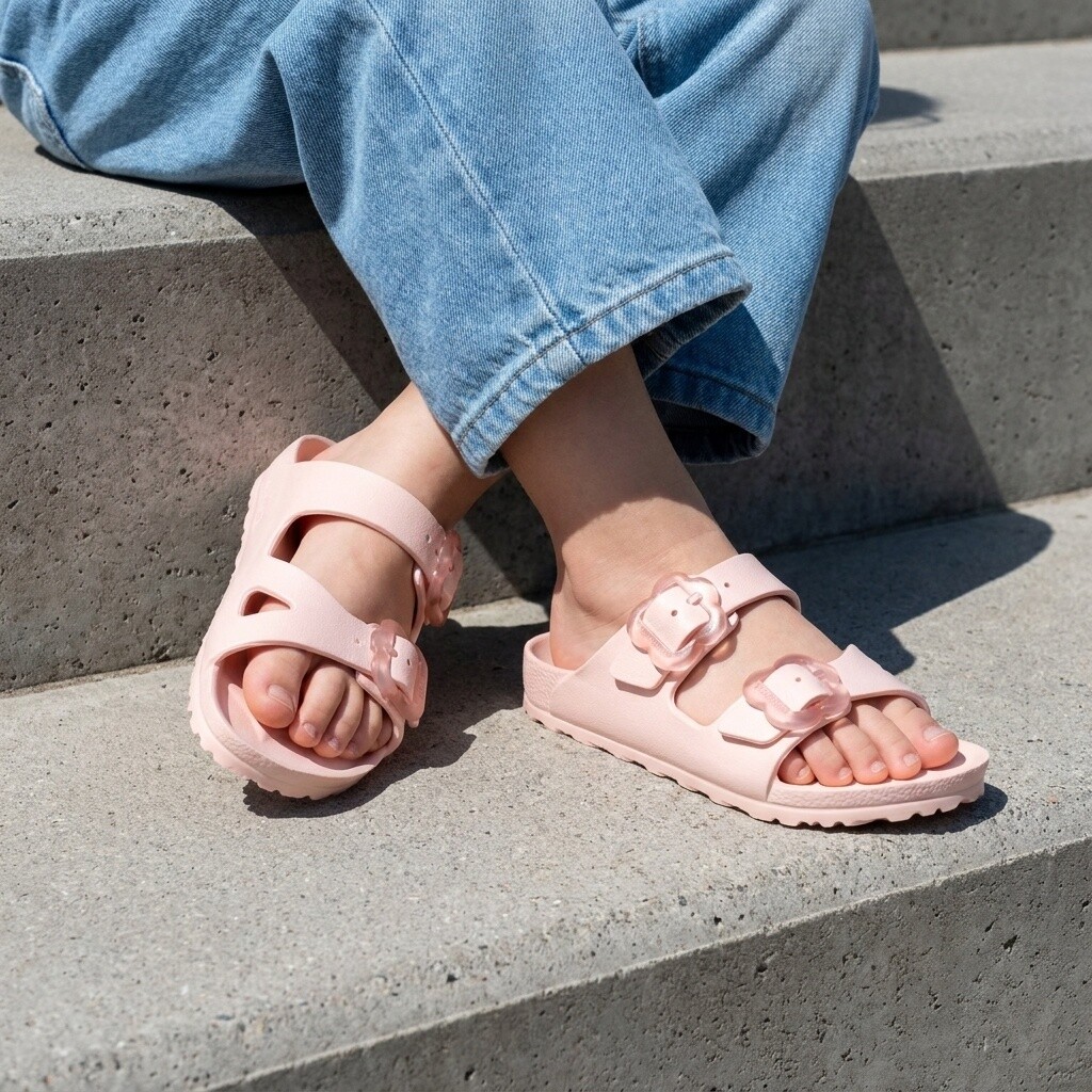 Birkenstock Arizona Flower light rose EVA – Roze
