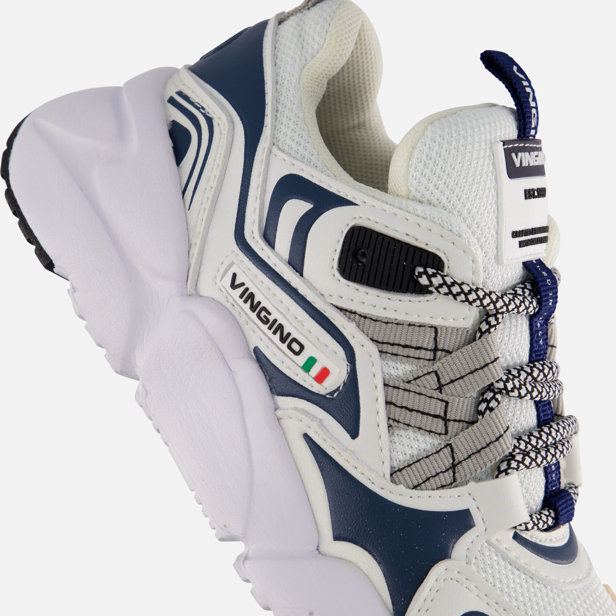 Vingino Stef Lifestyle Runners Sneakers wit afbeelding 4