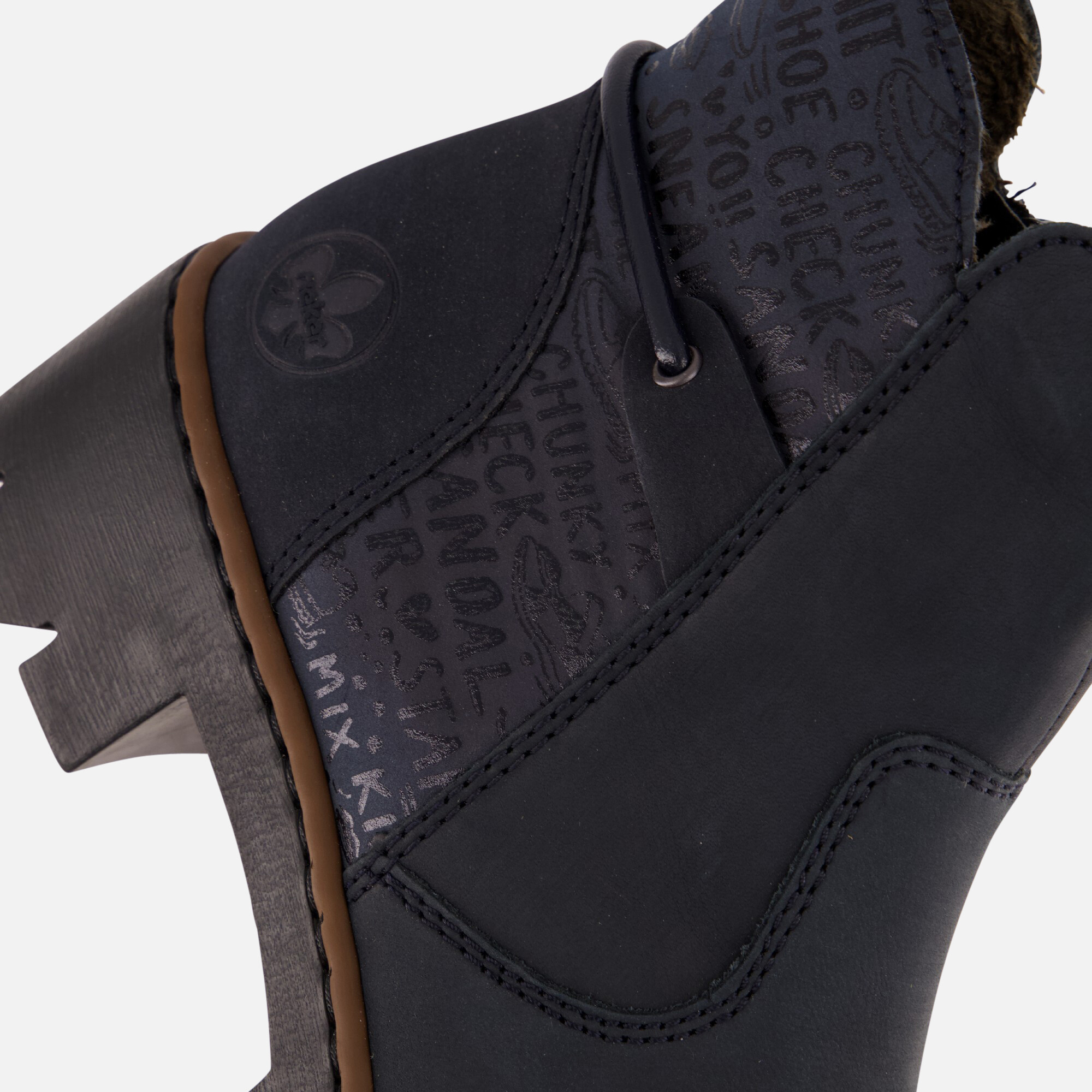 Rieker Enkellaarsjes blauw Nubuck afbeelding 4