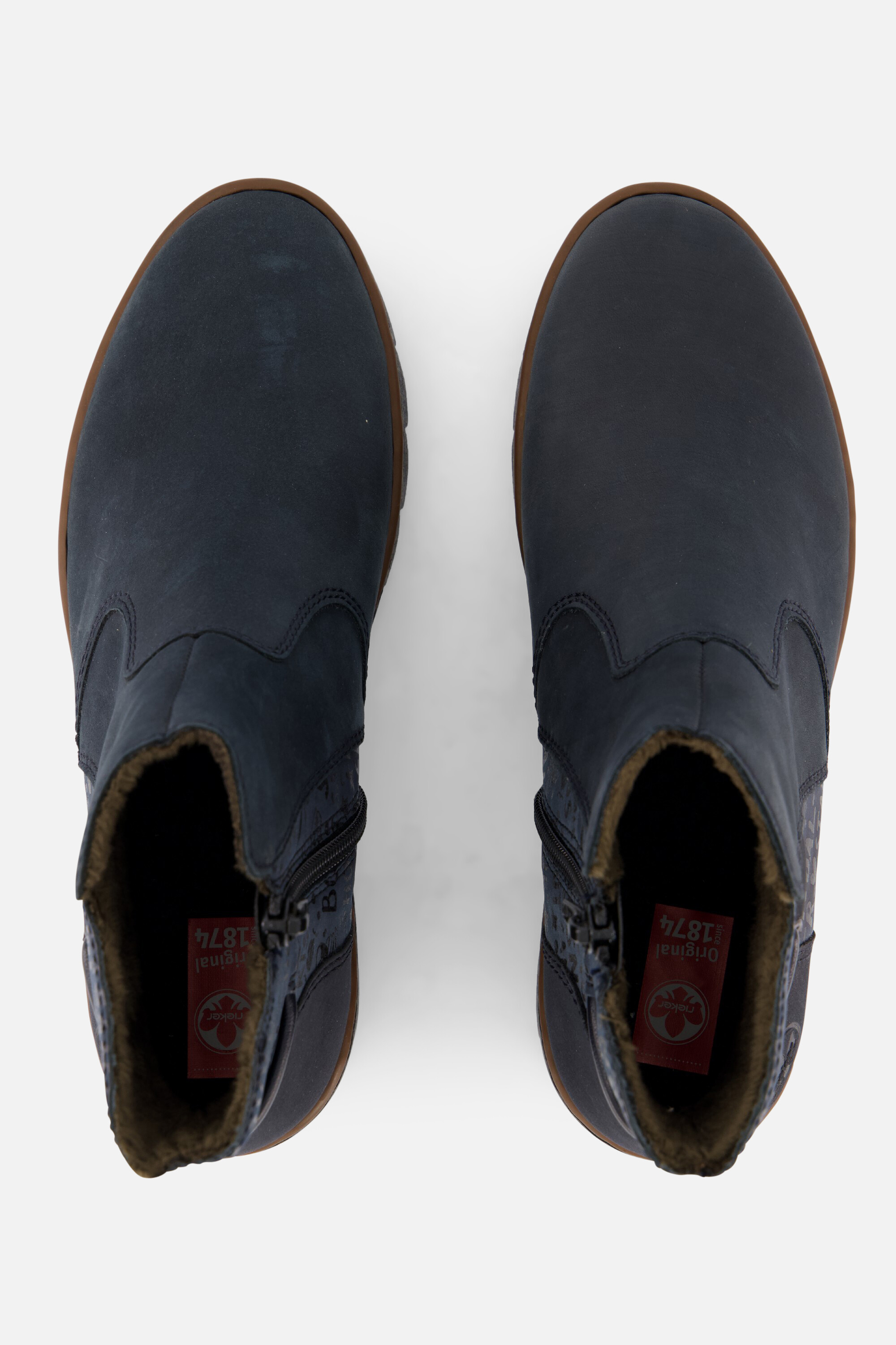 Rieker Enkellaarsjes blauw Nubuck afbeelding 2
