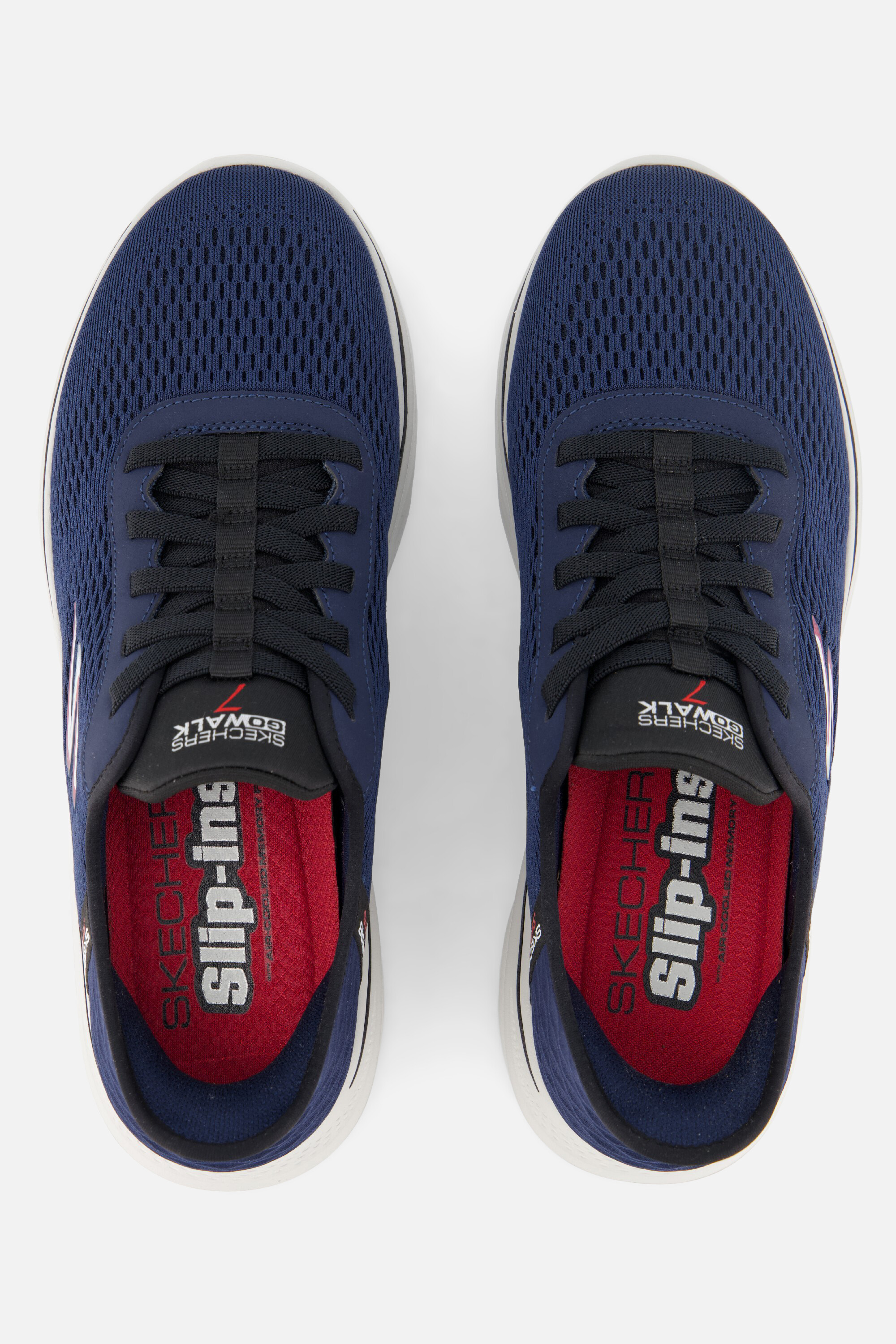 Skechers Slip-ins Instappers blauw Textiel afbeelding 3