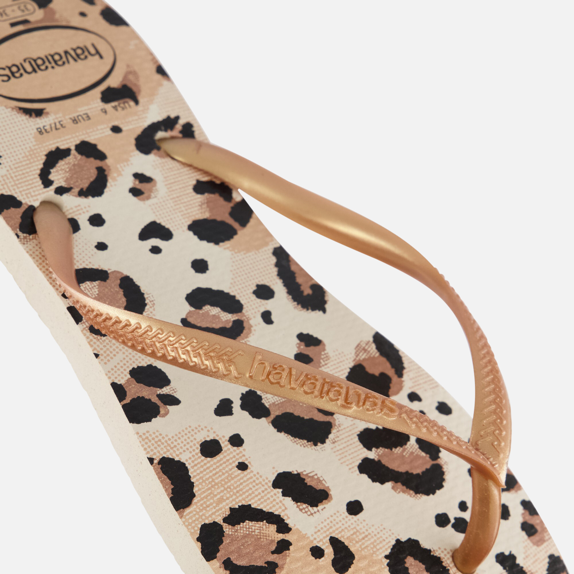 Havaianas Leopard Slim Point Slippers beige Rubber afbeelding 3