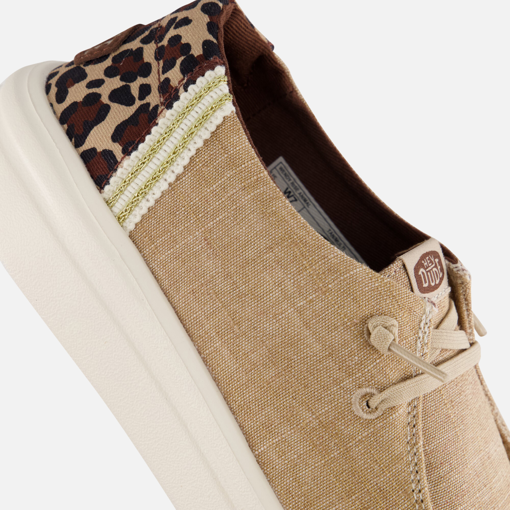 HEYDUDE Wendy Rise Animal Instappers beige afbeelding 4