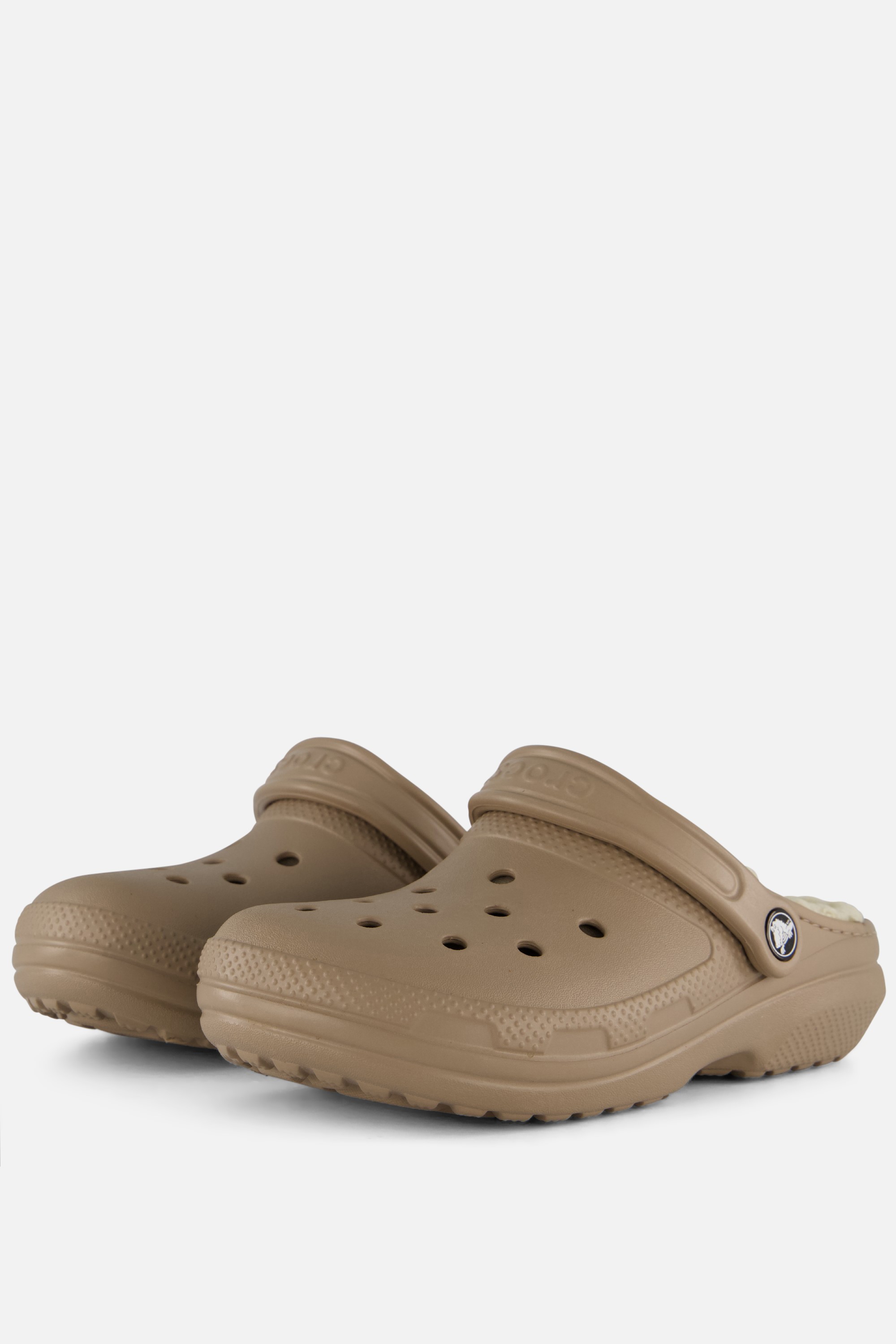 Crocs Classic Fuzz-Lined Slippers Beige