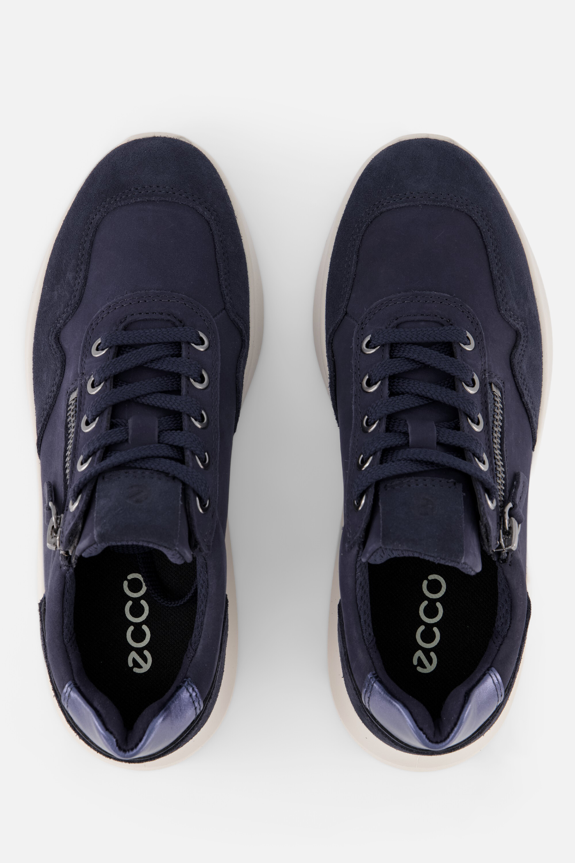 ECCO Valerie Side Zip Sneakers blauw Nubuck