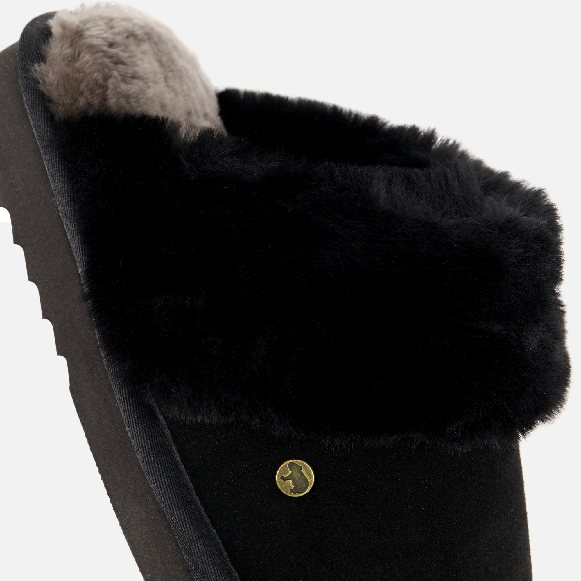 Warmbat Flurry Pantoffels zwart Suede afbeelding 4