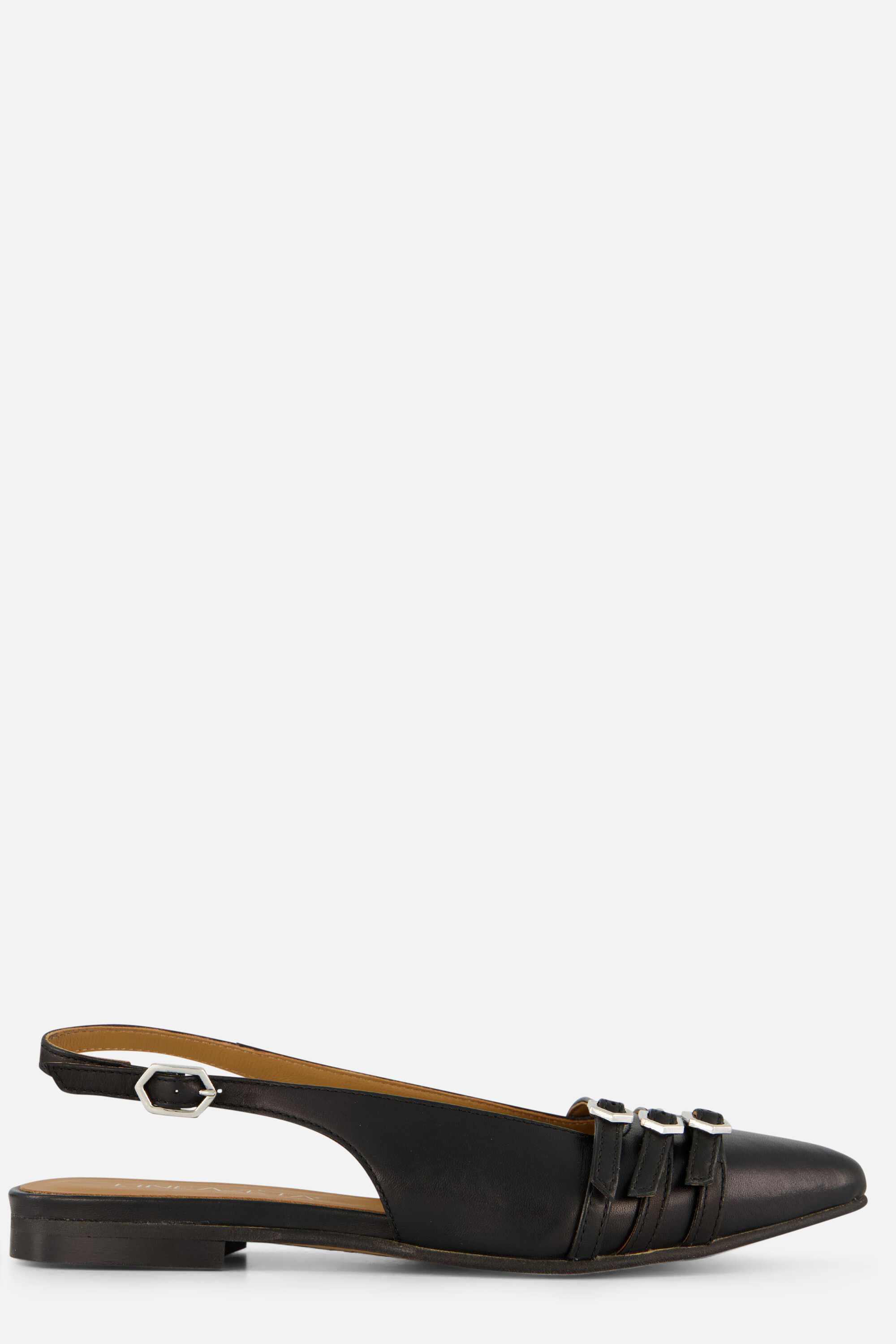 Linea Zeta Slingback Instappers zwart Leer afbeelding 4