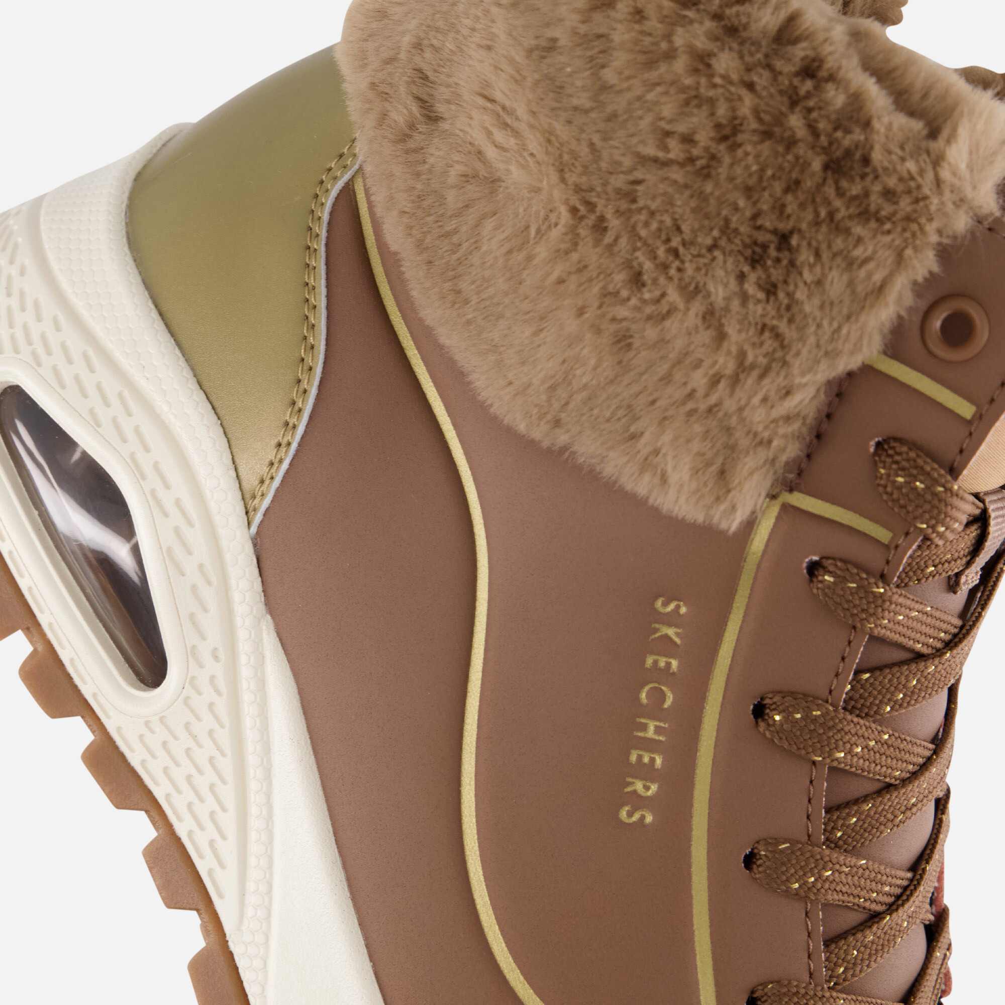 Skechers Uno Rugged Shimmer Veterboots taupe afbeelding 4