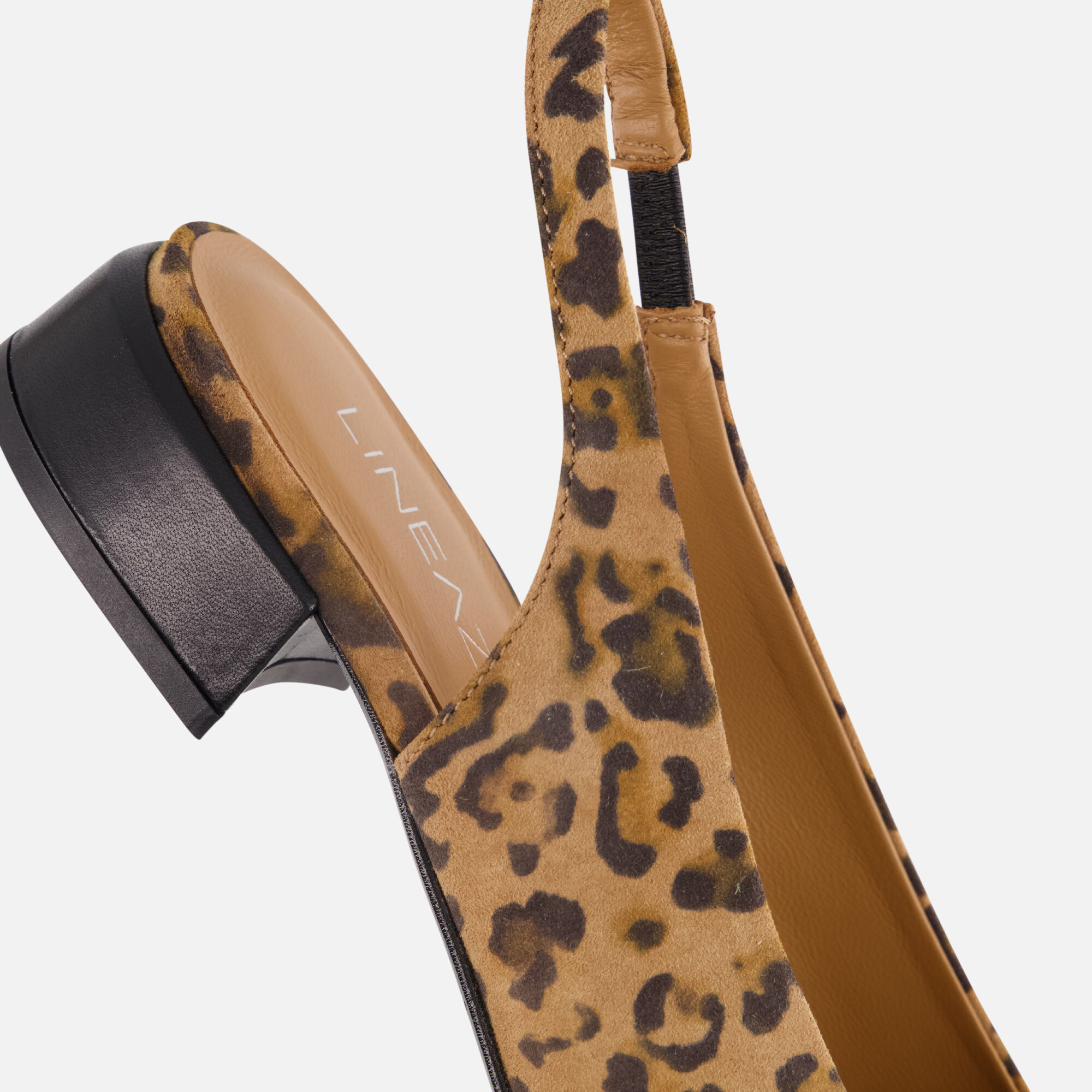 Linea Zeta Leopard Slingbacks zwart Leer afbeelding 3