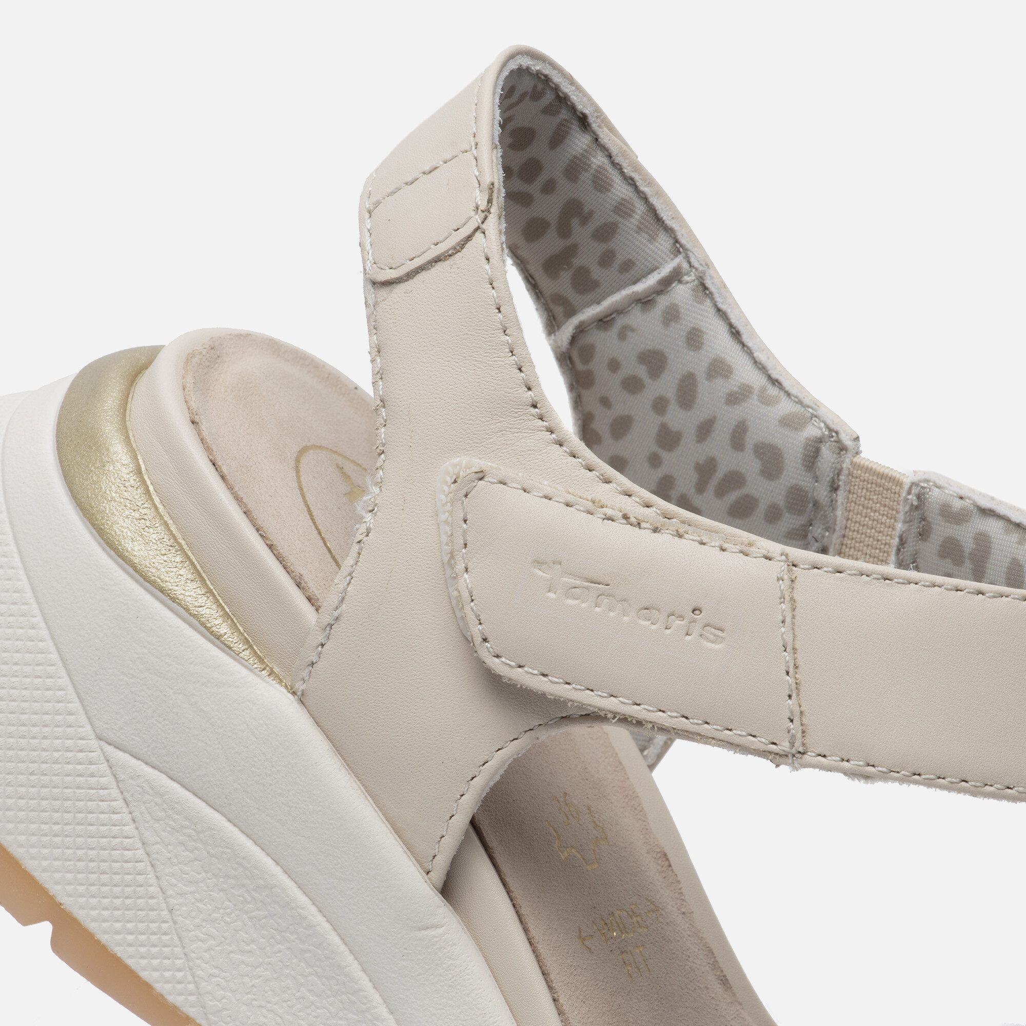 Tamaris Comfort Sandalen beige Leer afbeelding 3