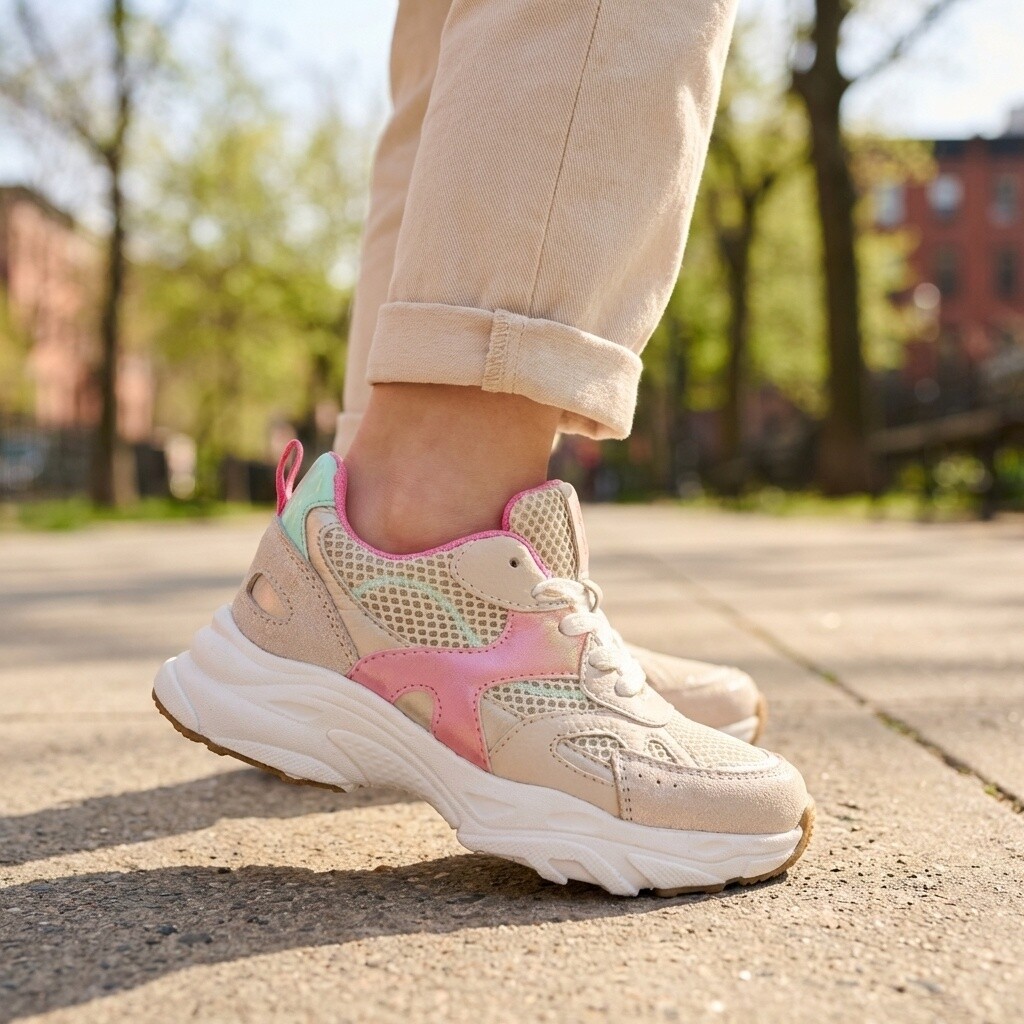 Muyters Sneakers Combi roze Suede