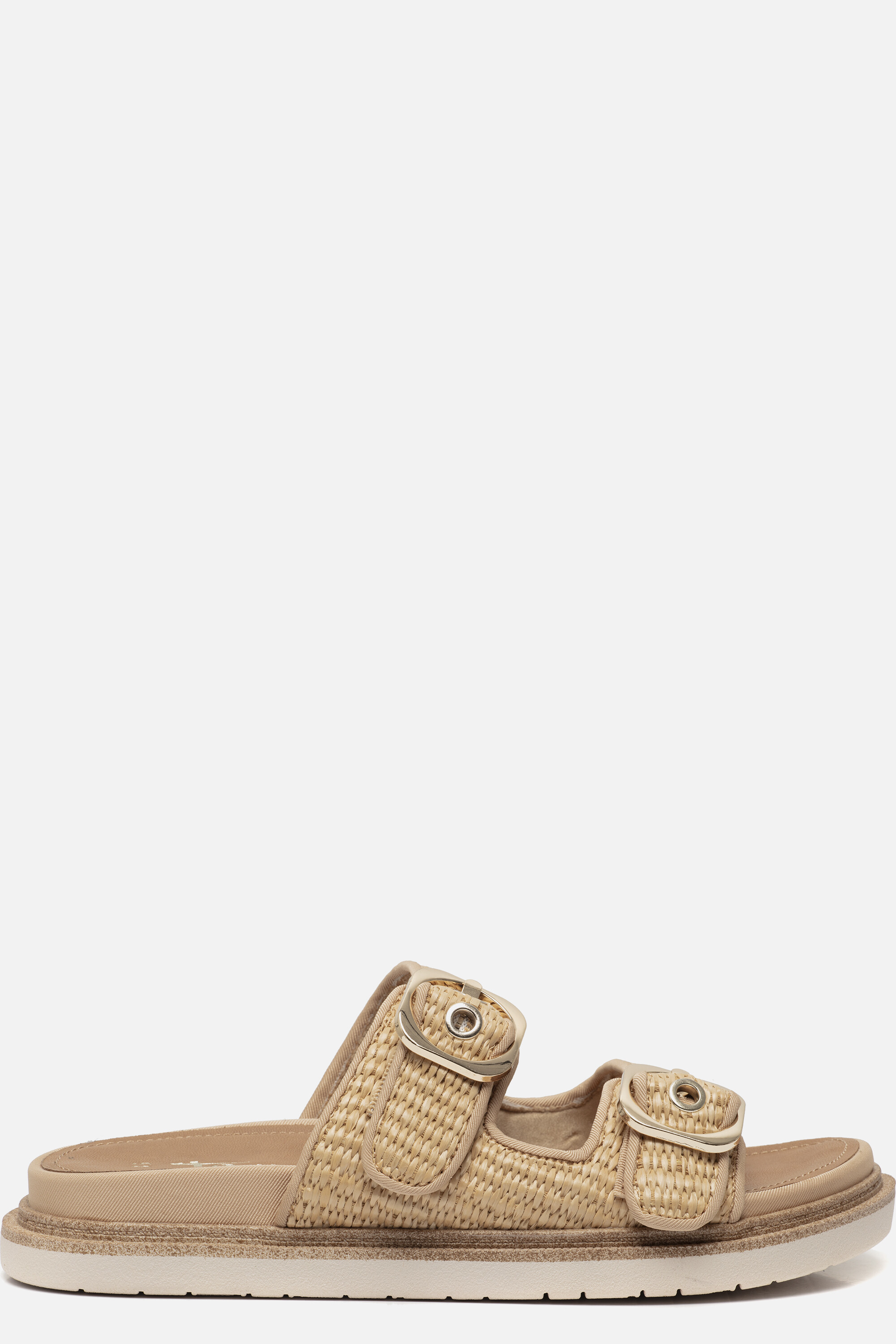 Tamaris Raffia Slippers beige Textiel afbeelding 4
