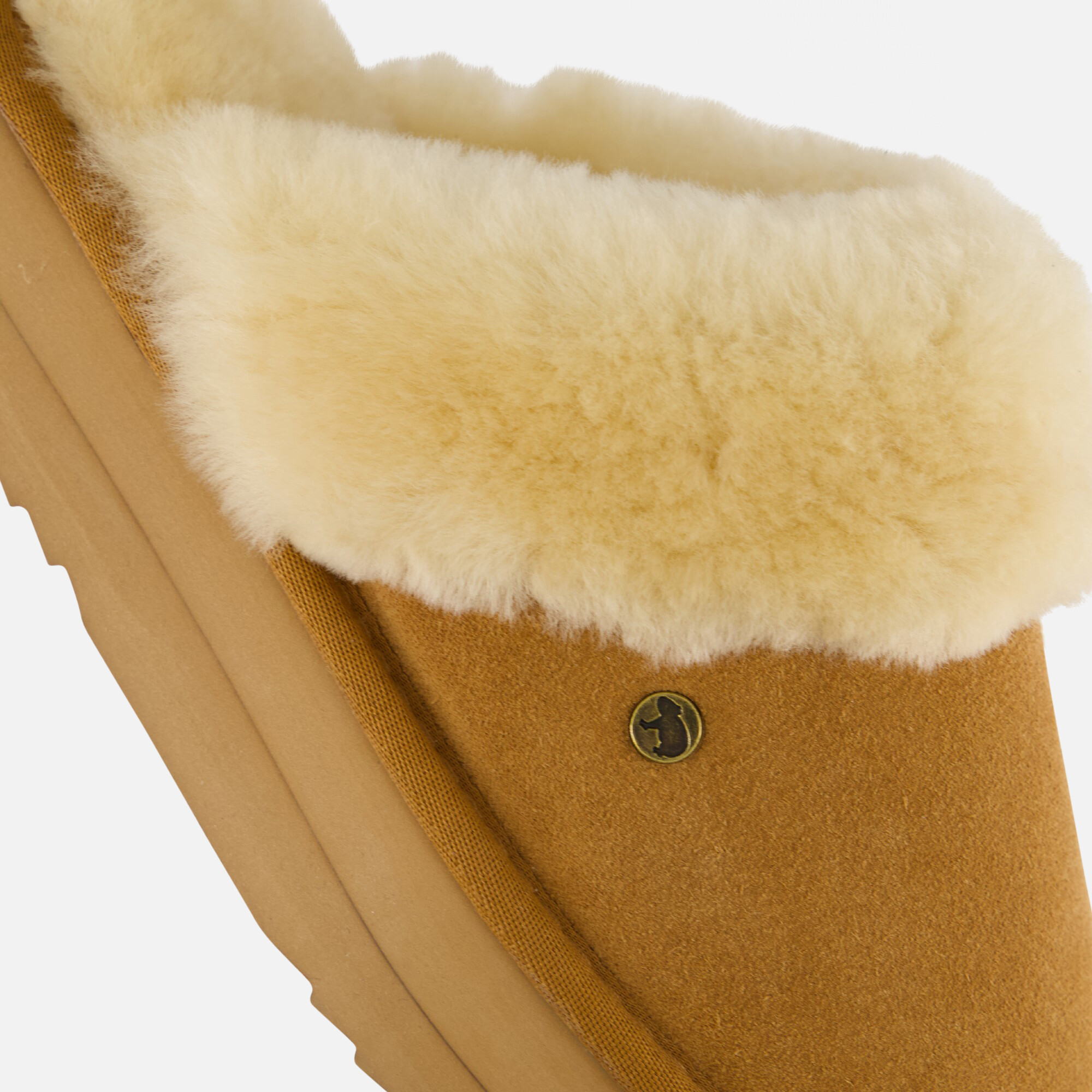 Warmbat Flurry Plateau Pantoffels cognac Suede afbeelding 3