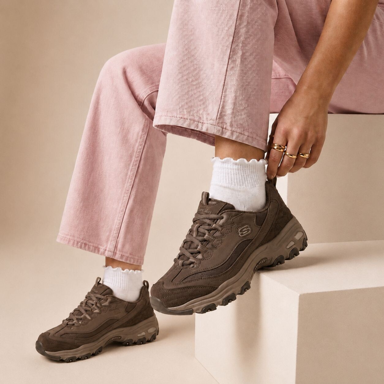Skechers Skechers D'Lites sneakers bruin