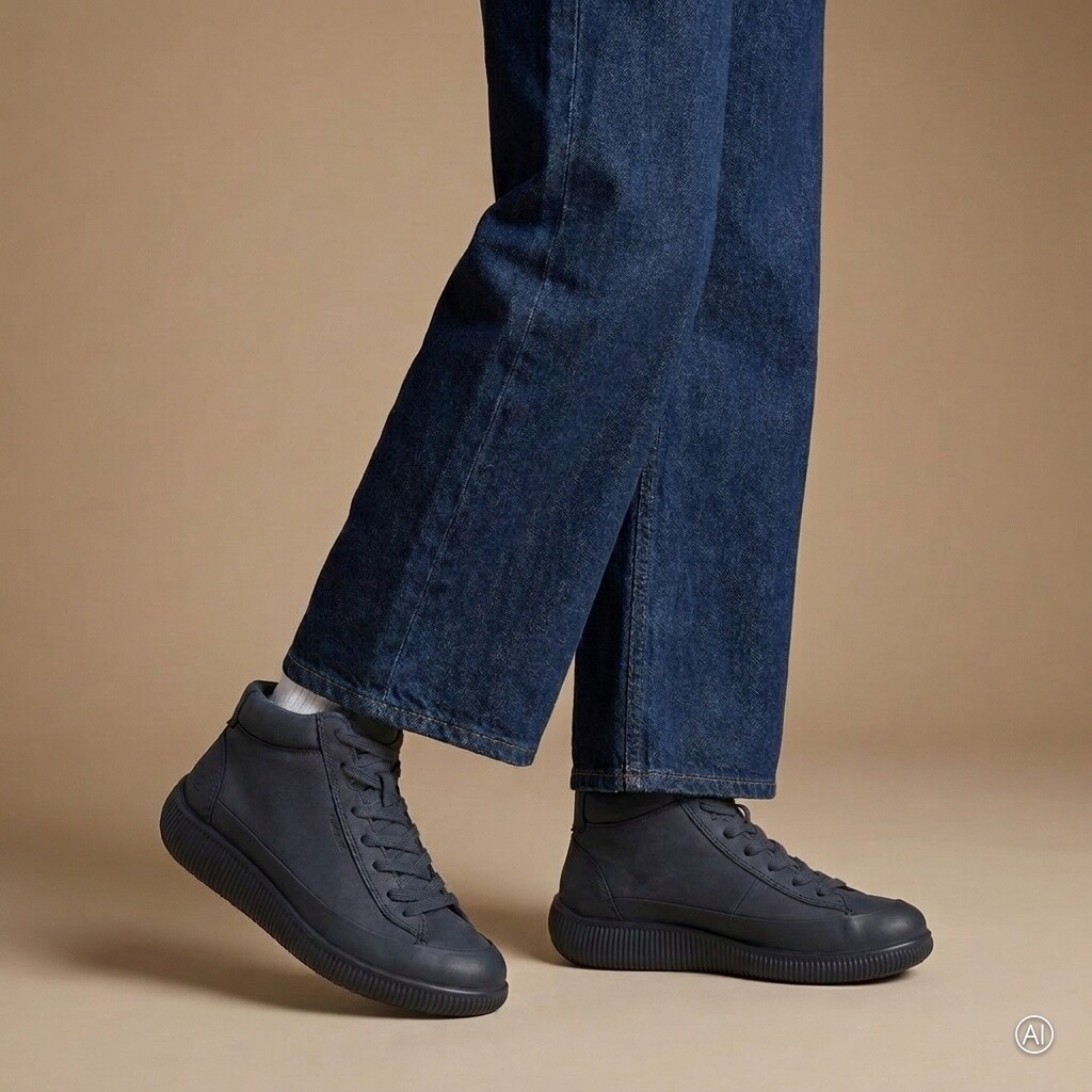Ecco Ecco Soft Zero W Veterbooties blauw Nubuck