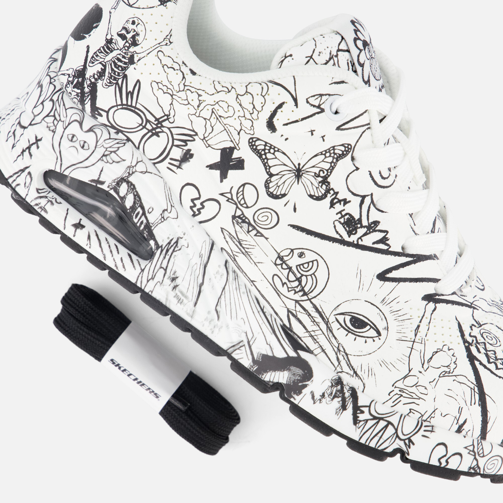 Skechers Uno Process Sketch Sneakers wit afbeelding 4