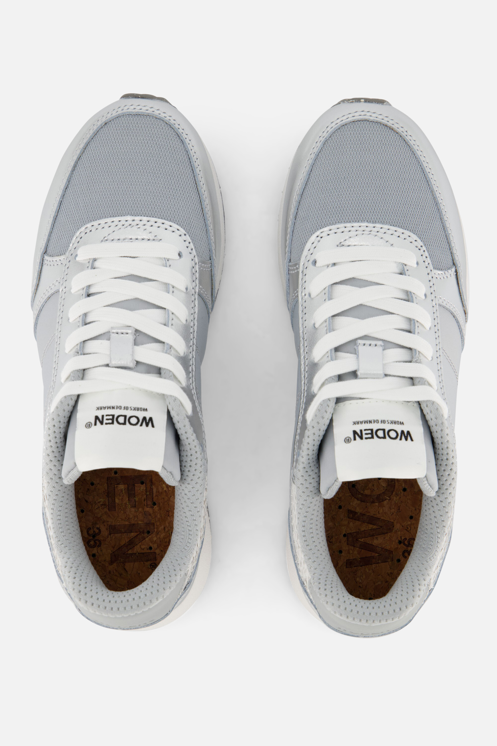 Woden Ronja Metallic Sneakers zilver Leer afbeelding 3