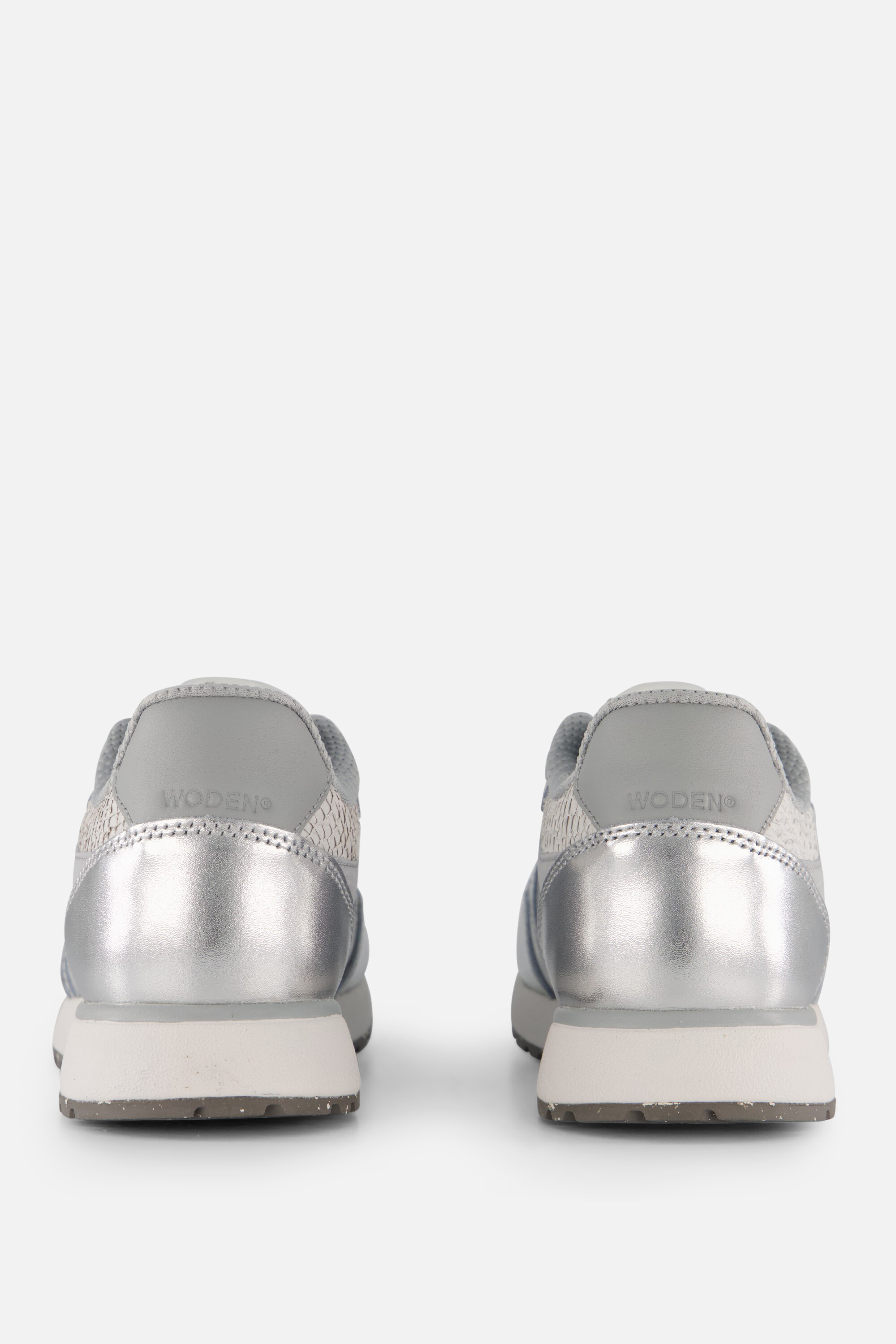 Woden Ronja Metallic Sneakers zilver Leer afbeelding 2