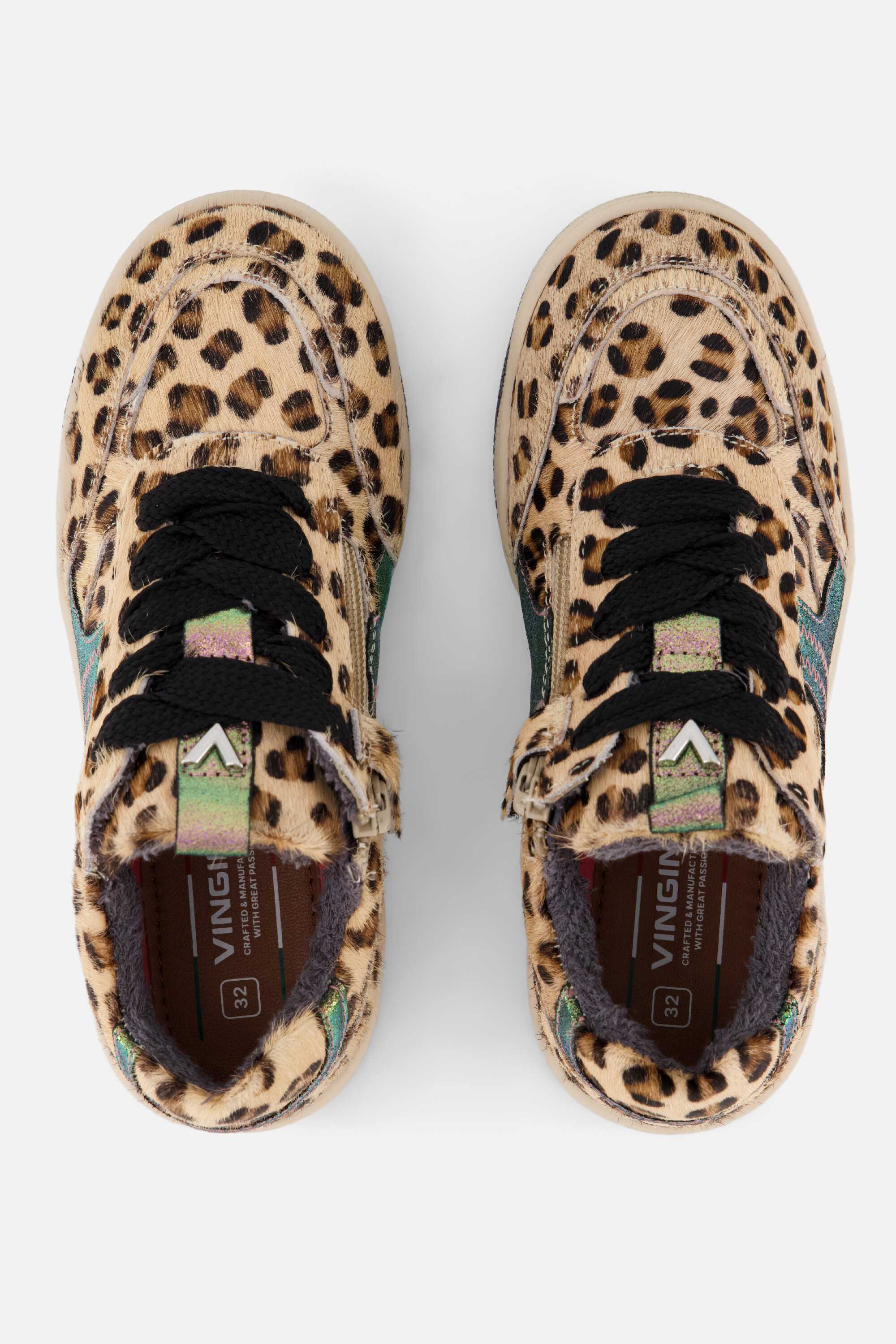 Vingino Bold Rosali Leopard Sneakers beige Leer afbeelding 2
