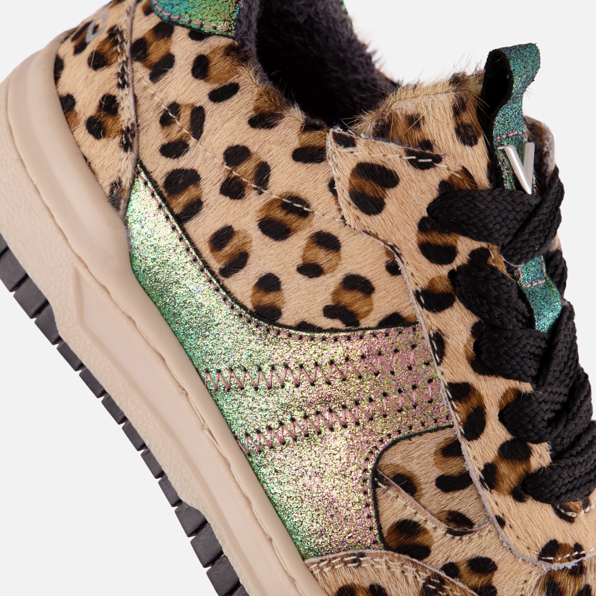 Vingino Bold Rosali Leopard Sneakers beige Leer afbeelding 4