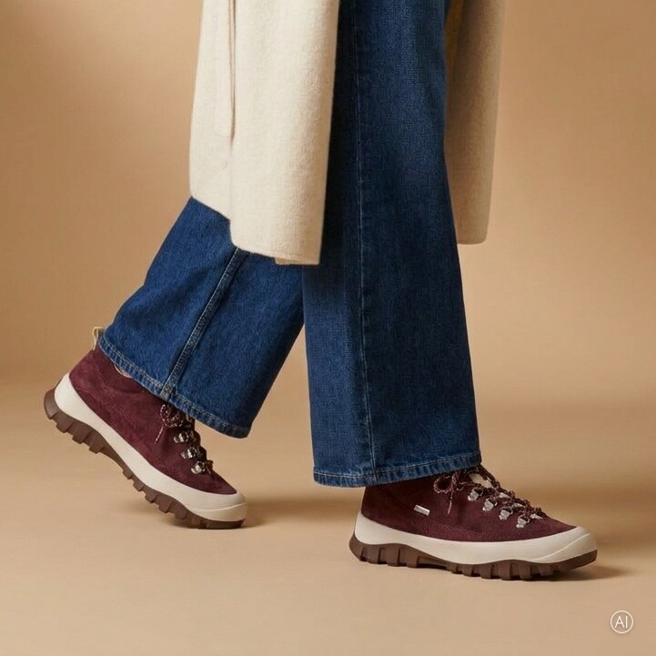 Feyn Veterschoenen Bordeauxrood Suède - Maat 36
