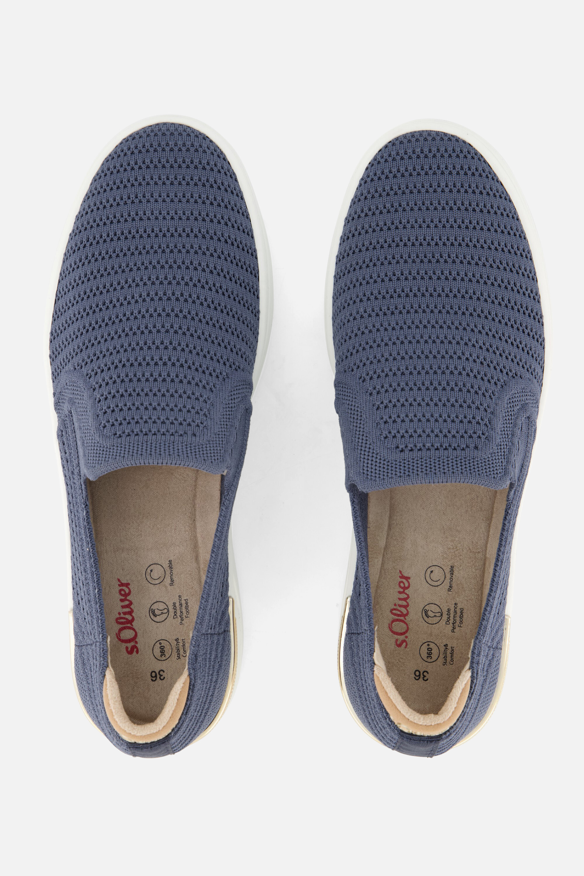 S.Oliver Instappers blauw Textiel afbeelding 2