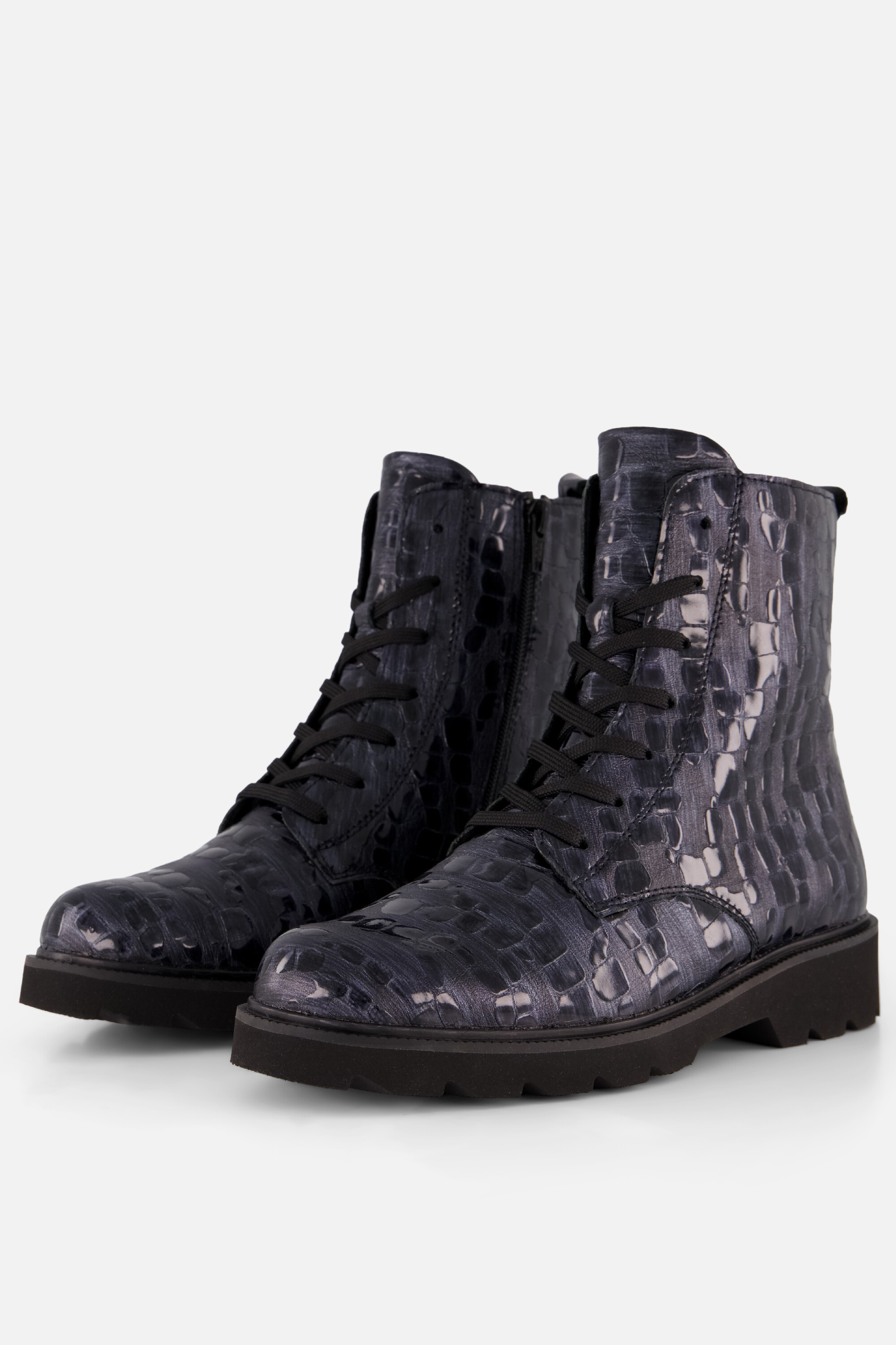 Remonte Remonte Veterboots blauw Croco Lak