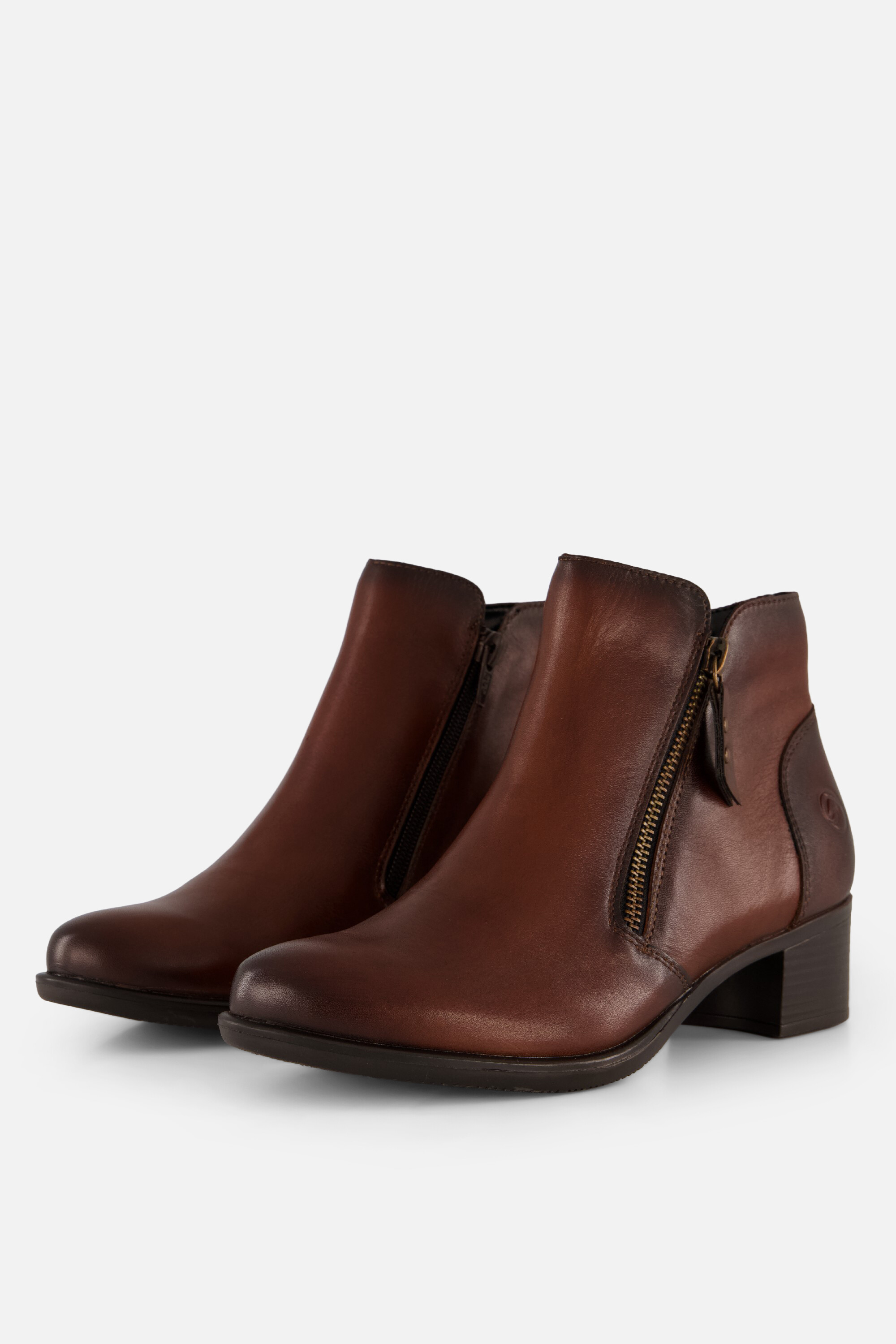 Remonte Remonte Enkellaarsjes Met Hak cognac Leer