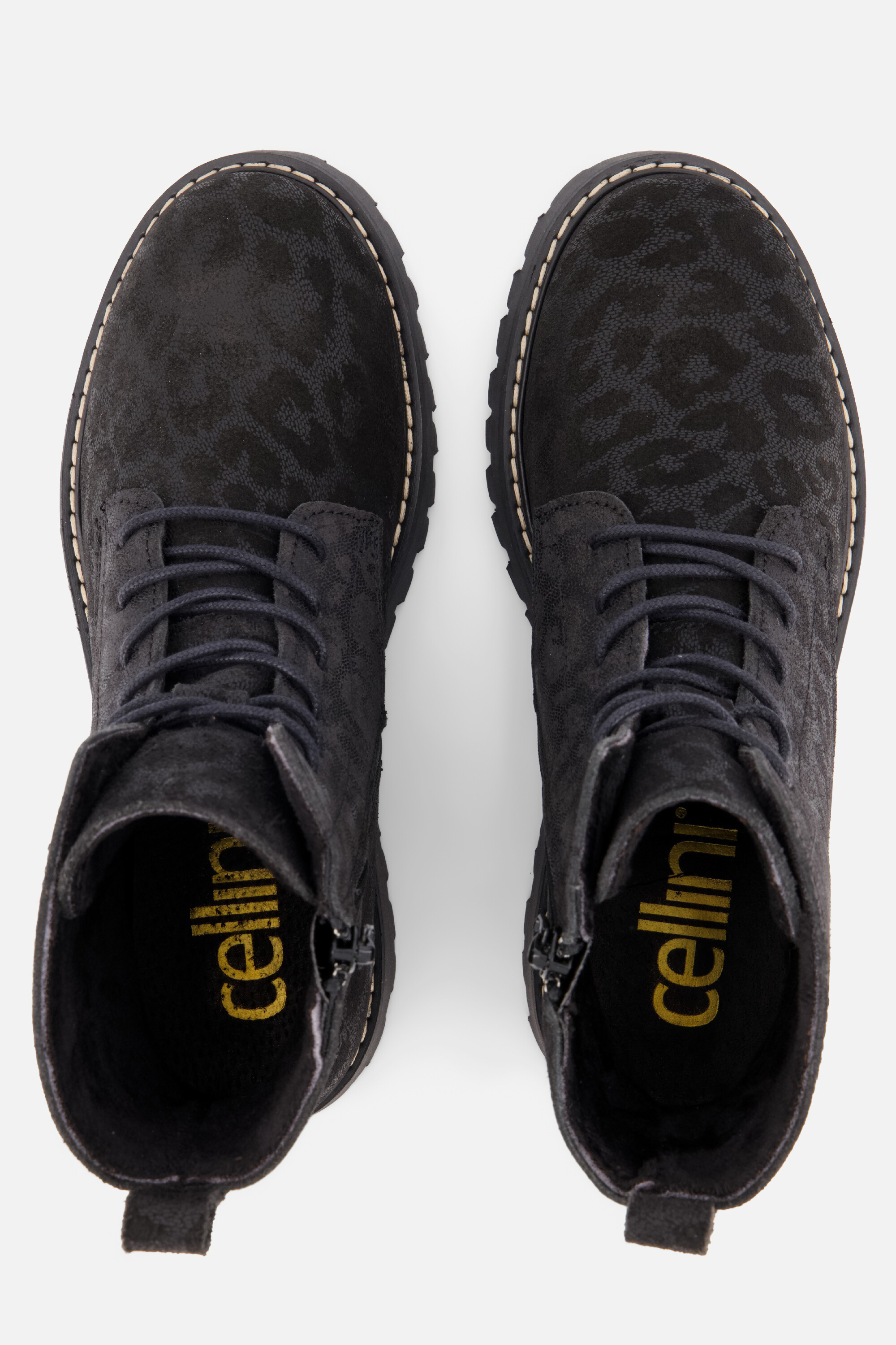 Cellini Leopard Veterboots zwart Suede afbeelding 2