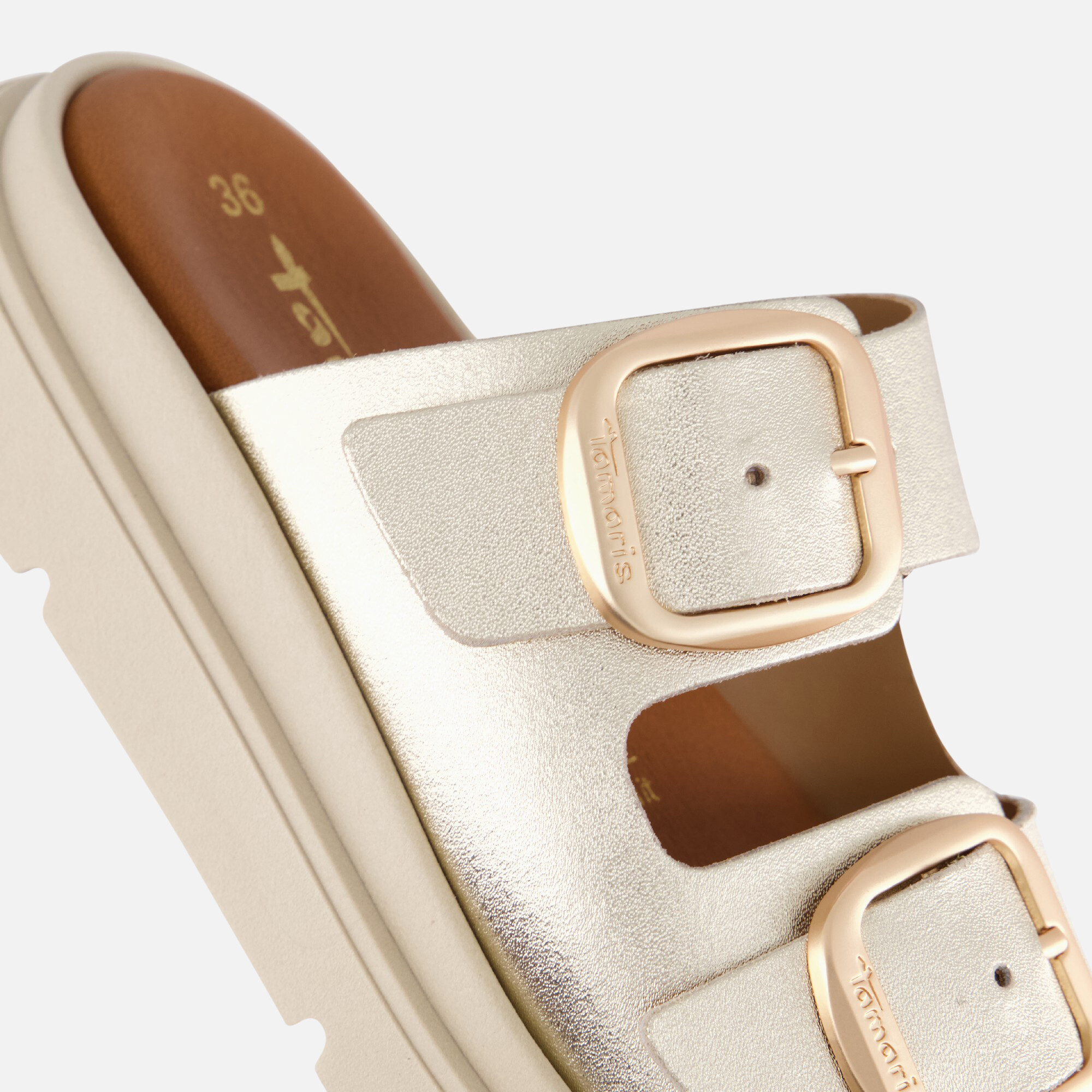 Tamaris Sandalen goud Leer afbeelding 3