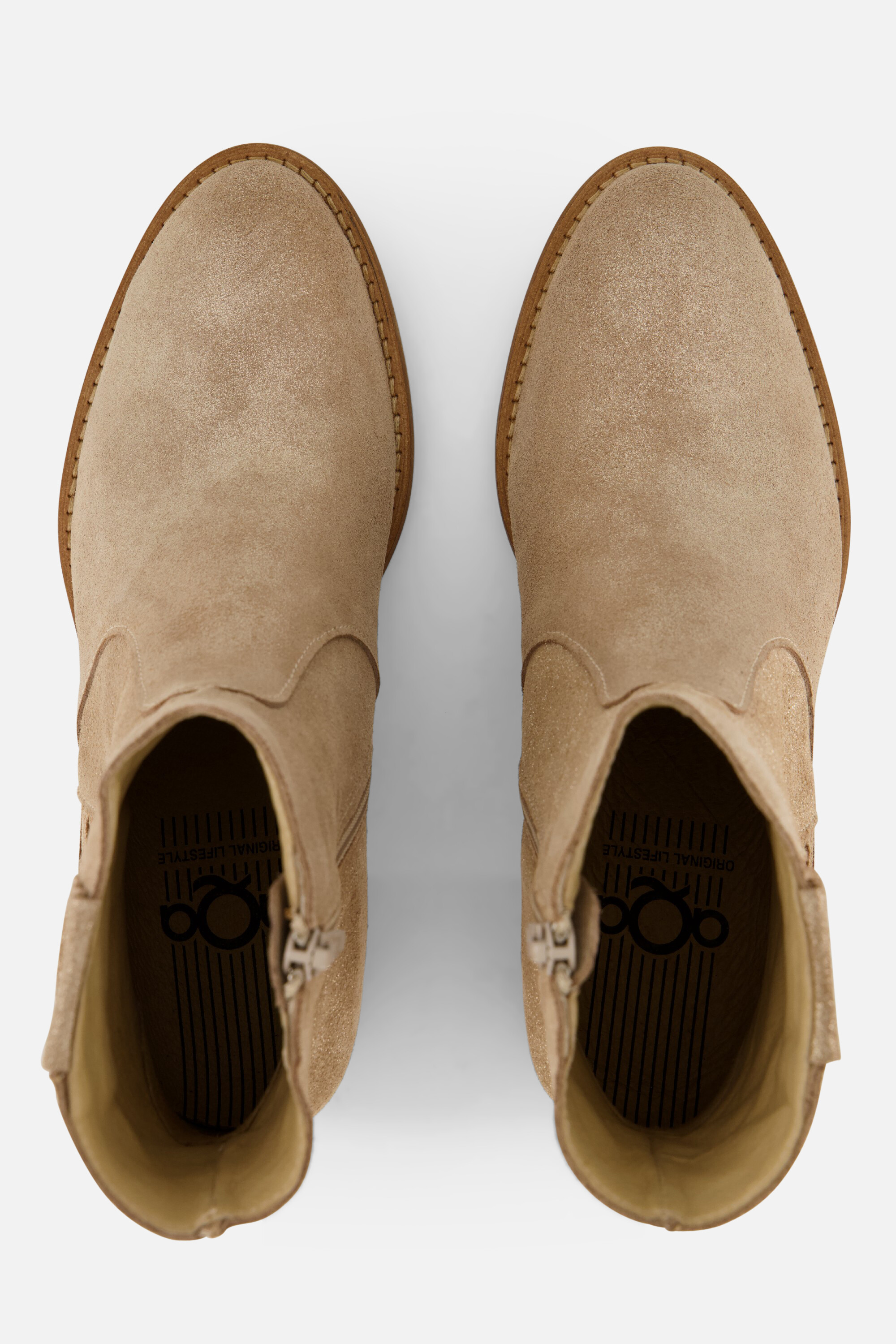 Aqa Enkellaarsjes beige Suede afbeelding 2