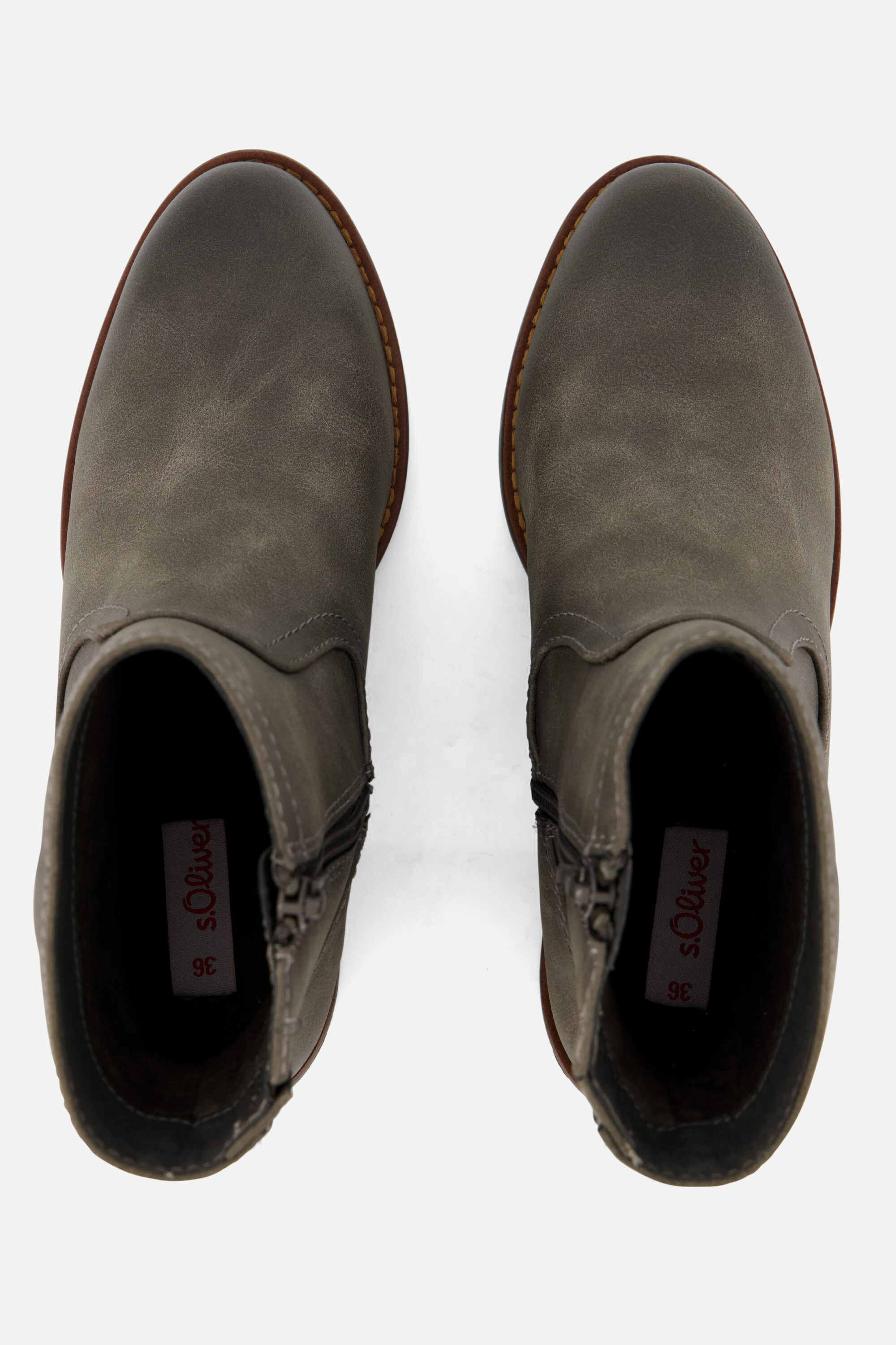 S.Oliver vegan Enkellaarsjes taupe Synthetisch afbeelding 2