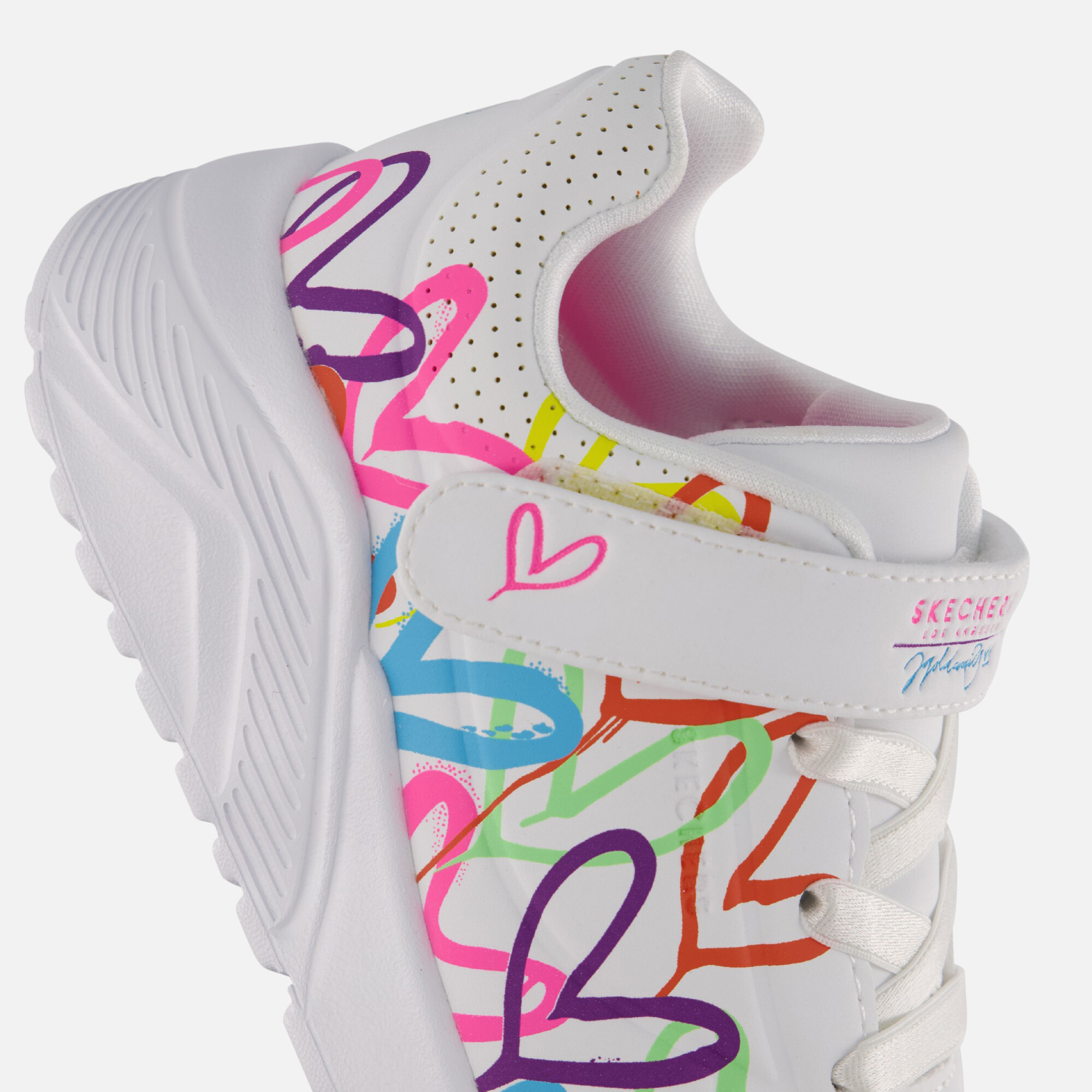Skechers Uno Lite Love Court Classic Sneakers wit afbeelding 4